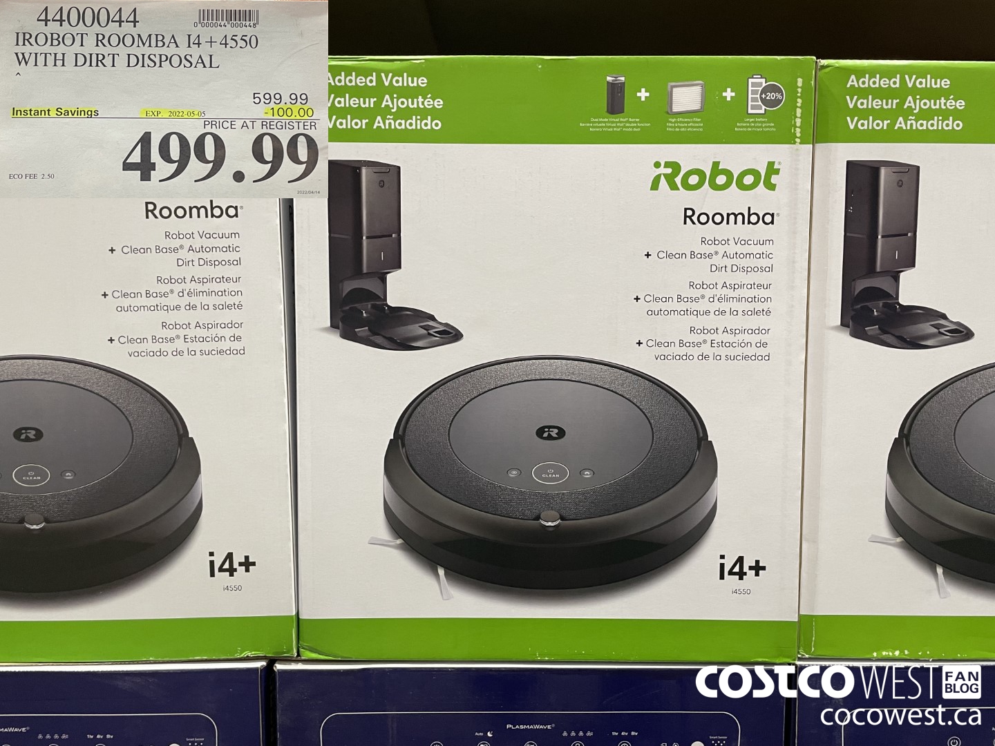 4400044 IROBOT ROOMBA I4+4550 WITH DIRT DISPOSAL ($100.00 INSTANT SAVINGS EXPIRES ON 2022-05-05) $499.99