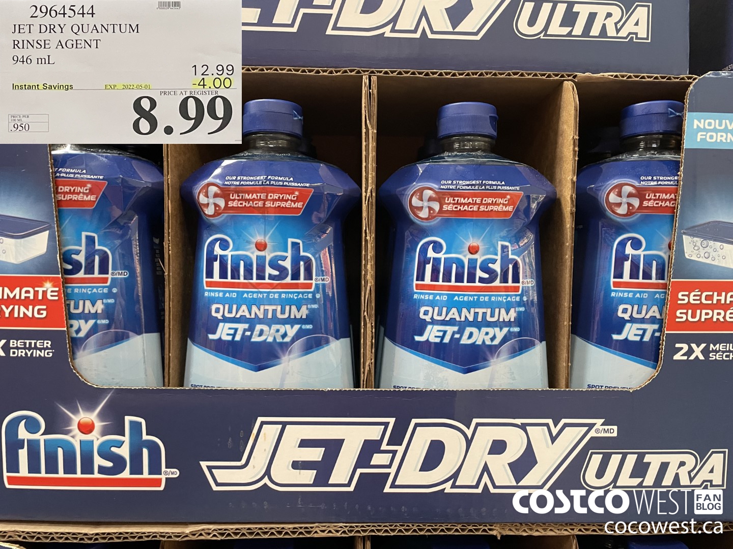 2964544 JET DRY ULTRA RINSE AGENT 946 mL ($4.00 INSTANT SAVINGS EXPIRES ON 2022-05-01) $8.99