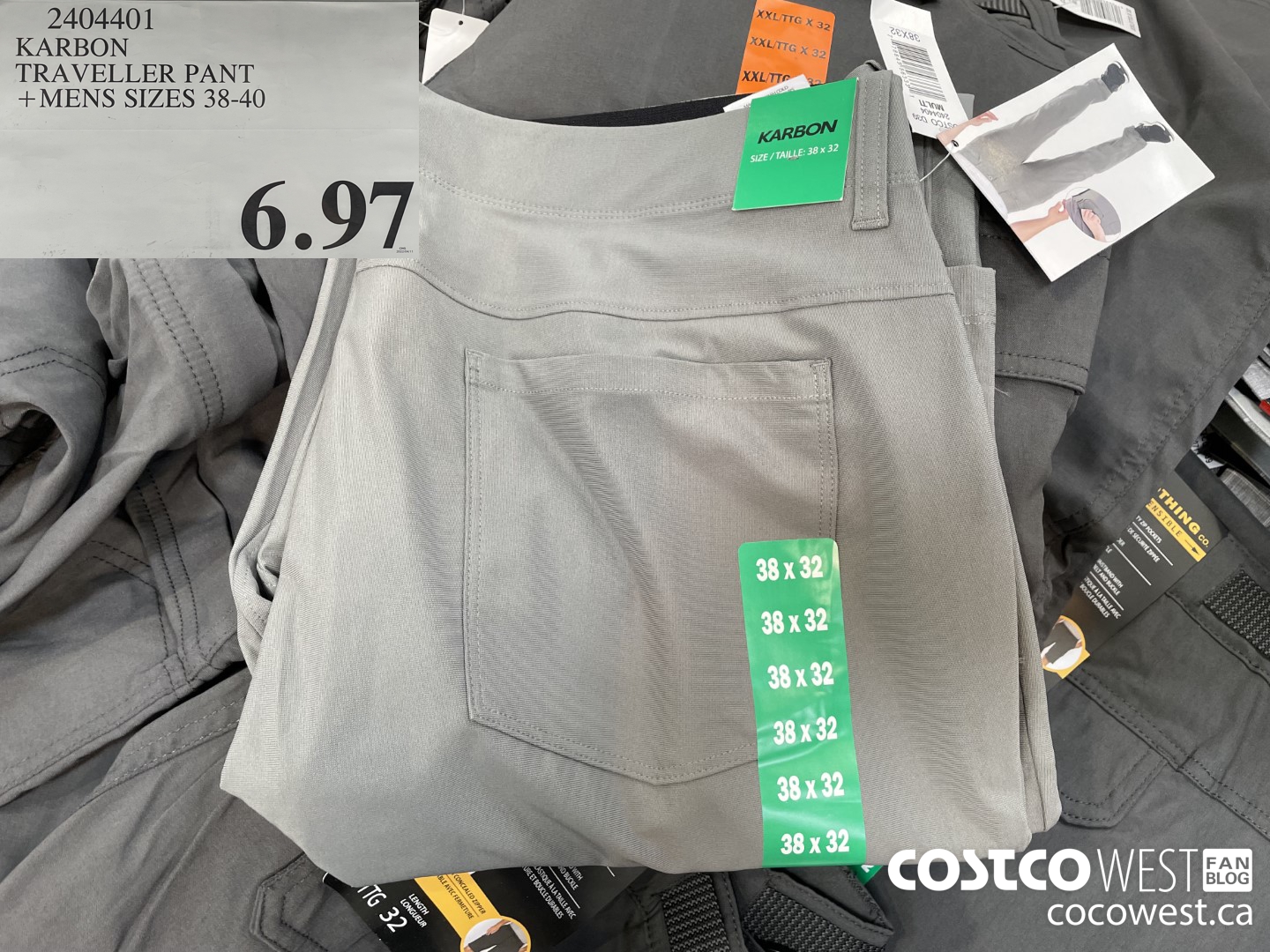 2404401 KARBON TRAVELLER PANT MENS SIZES 30-40  $6.97