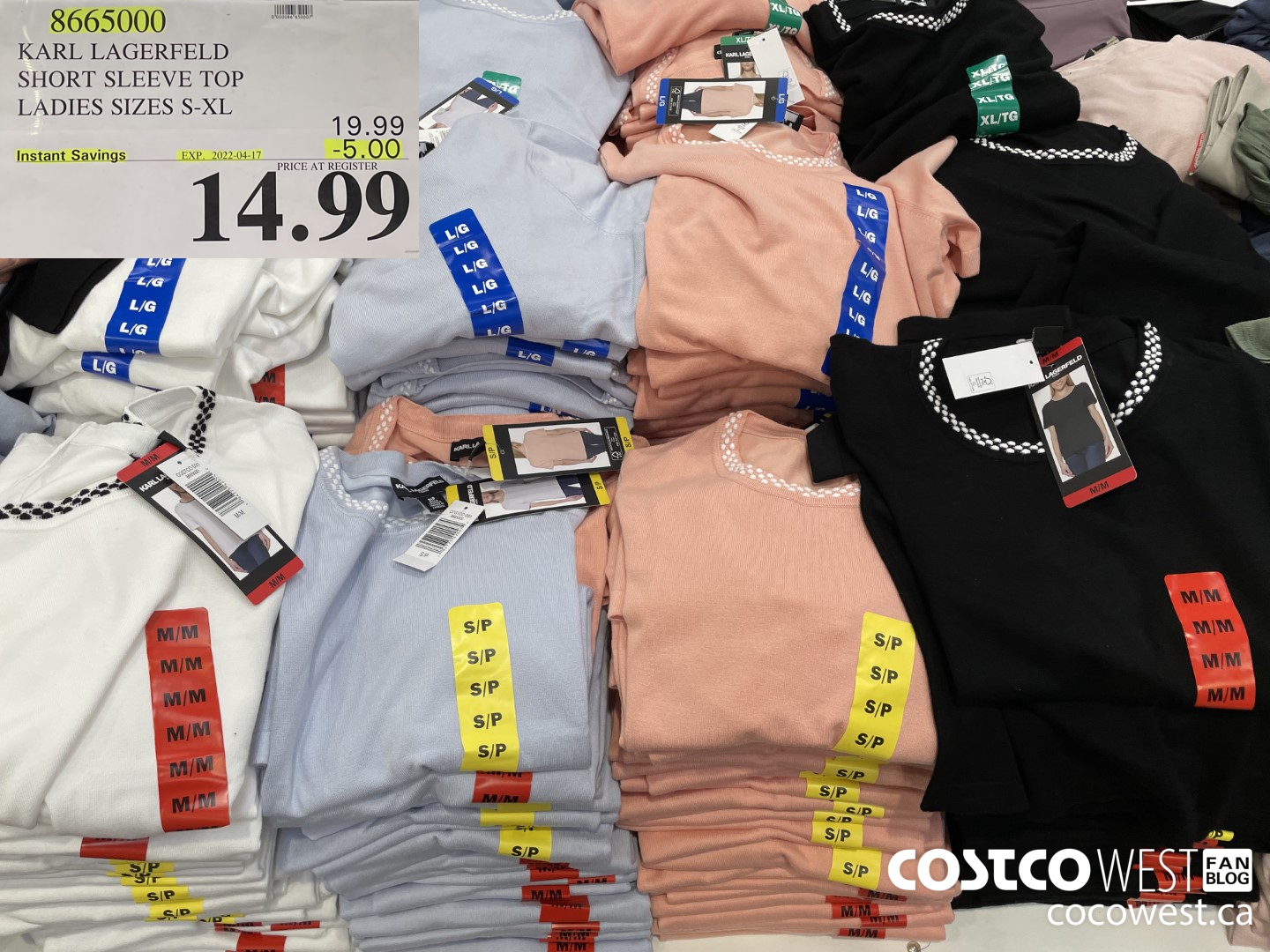 8665000 KARL LAGERFELD SHORT SLEEVE TOP LADIES SIZES S-XL ($5.00 INSTANT SAVINGS EXPIRES ON 2022-04-17) $14.99