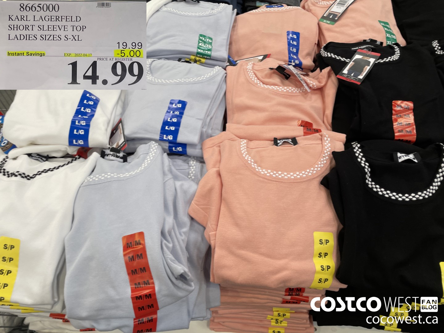 8665000 KARL LAGERFELD SHORT SLEEVE TOP LADIES SIZES S-XL ($5.00 INSTANT SAVINGS EXPIRES ON 2022-04-17) $14.99