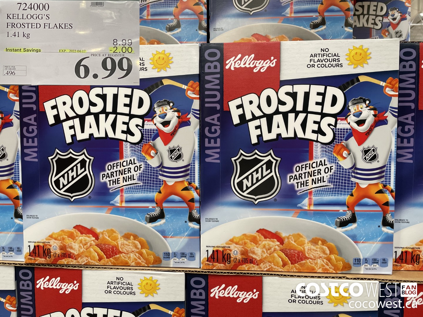 724000 KELLOGGS FROSTED FLAKES MEGA 1.41 kg ($2.00 INSTANT SAVINGS EXPIRES ON 2021-04-17) $6.99