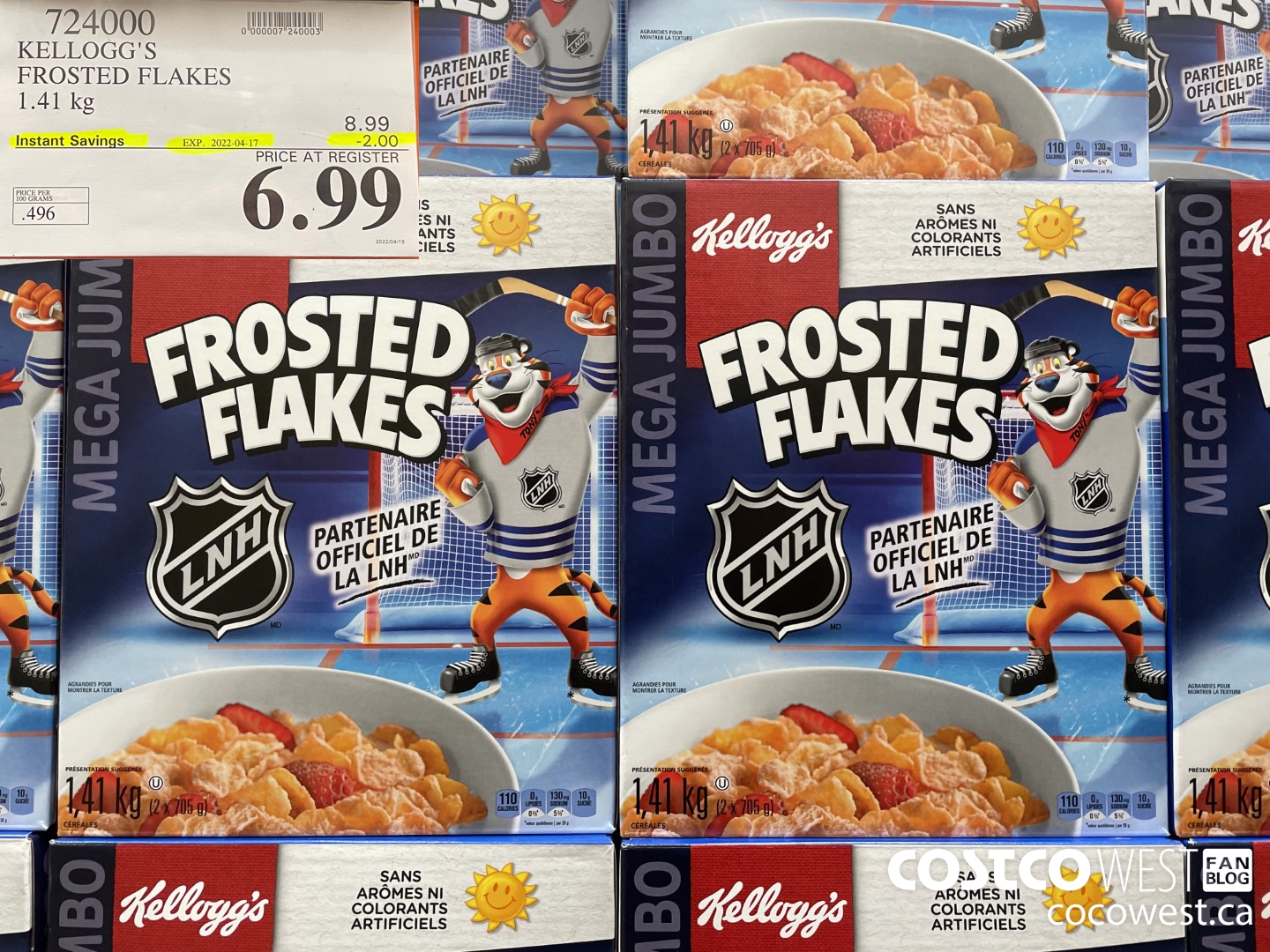 724000 KELLOGGS FROSTED FLAKES MEGA 1.41 kg ($2.00 INSTANT SAVINGS EXPIRES ON 2021-04-17) $6.99