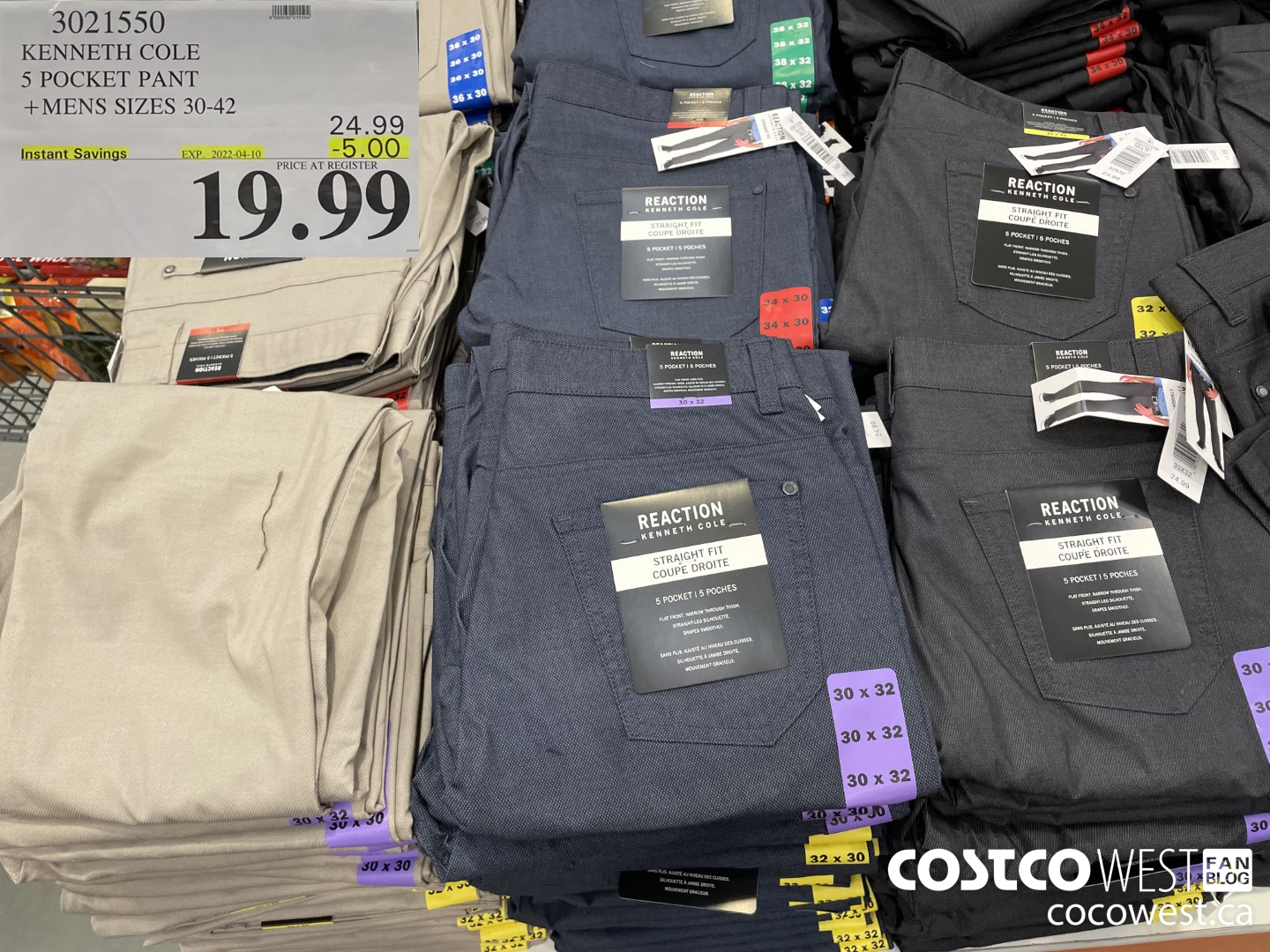 3021550 KENNETH COLE 5 POCKET PANT MENS SIZES 30-42 ($5.00 INSTANT SAVINGS EXPIRES ON 2021-04-10) $19.99