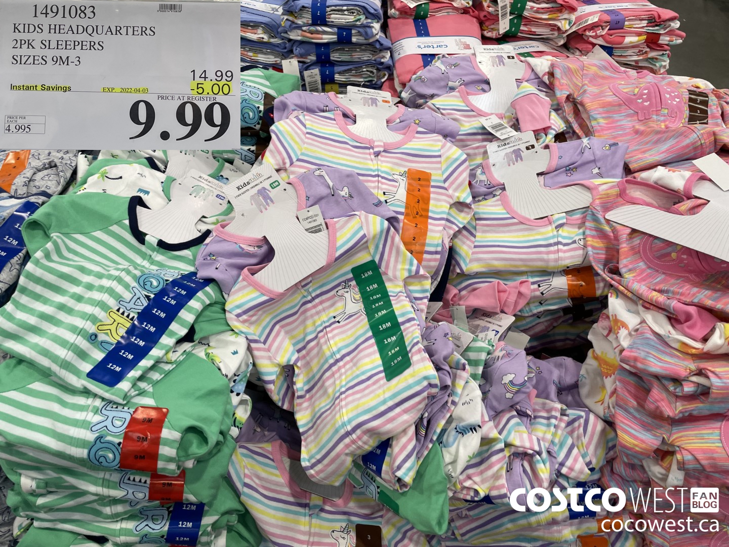 1491083 KIDS HEADQUARTERS 2PK SLEEPERS SIZES 9M-3 ($5.00 INSTANT SAVINGS EXPIRES ON 2022-04-03) $9.99