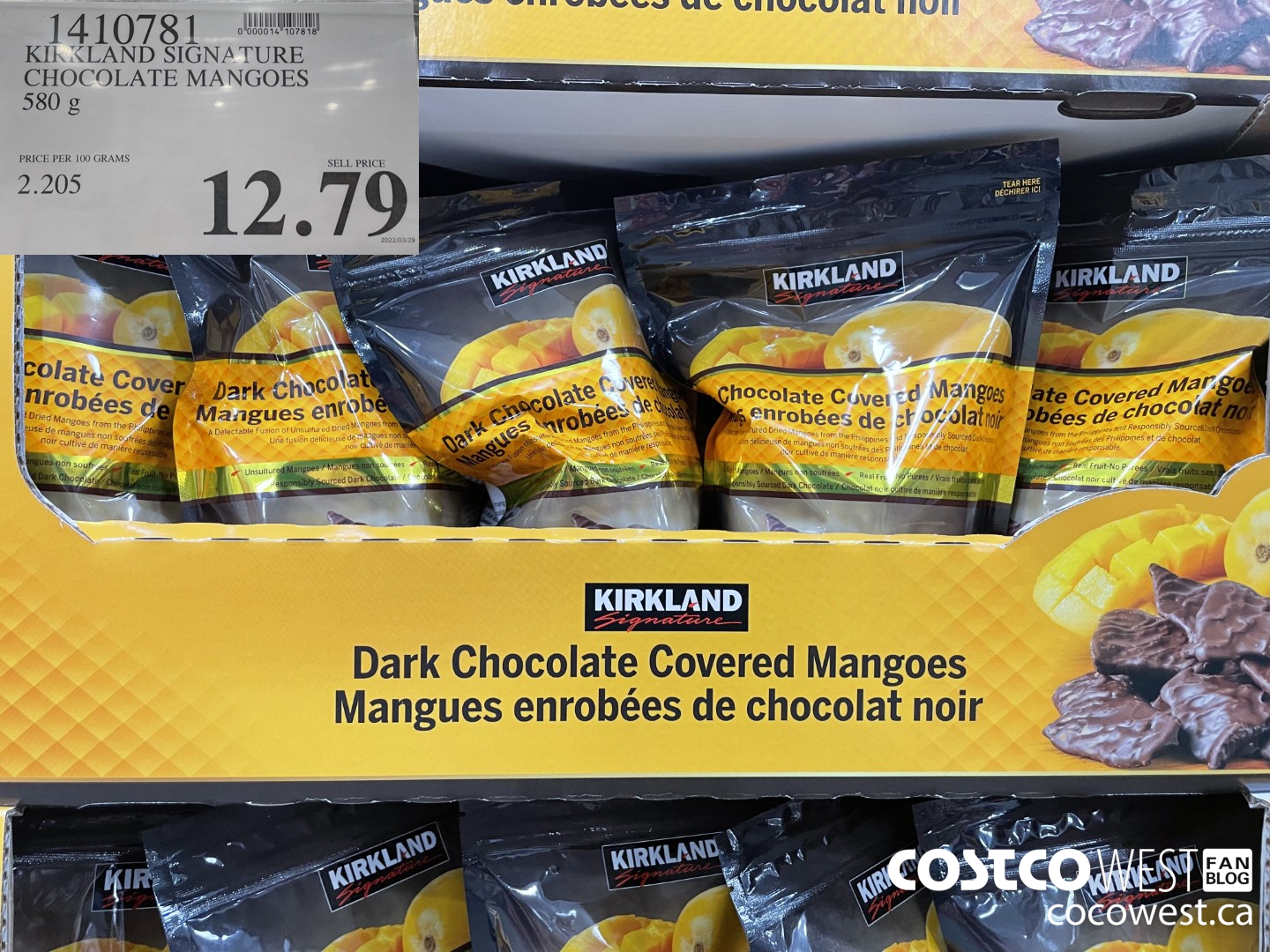 1410781 KIRKLAND SIGNATURE CHOCOLATE MANGOES 580 G $12.79