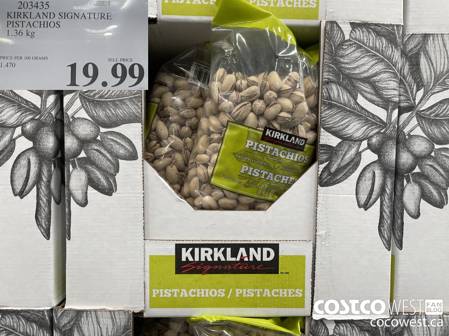 203435 KIRKLAND SIGNATURE PISTACHIOS 1.36 KG $19.99