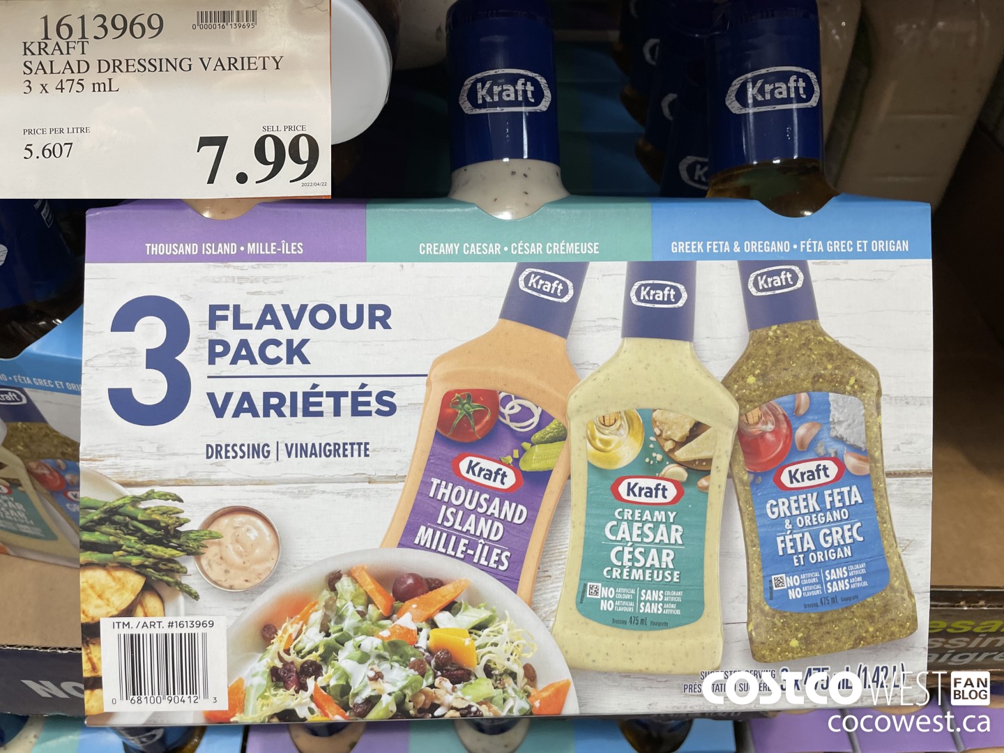 1613969 KRAFT SALAD DRESSING VARIETY 3x 475 mL $7.99