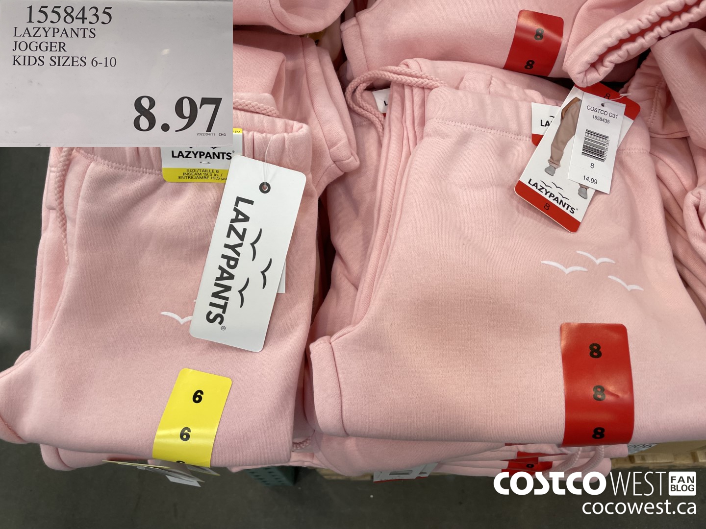 1558435 LAZYPANTS JOGGER KIDS SIZES 6-10 $8.97