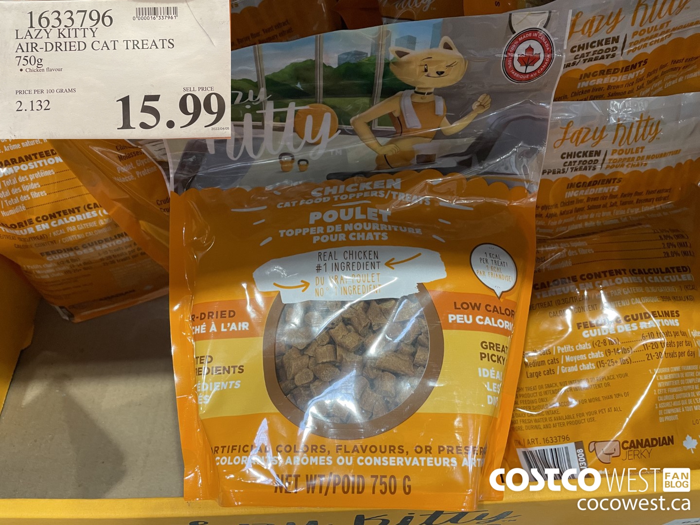 1633796 LAZY KITTY AIR-DRIED CAT TREATS 750g $15.99