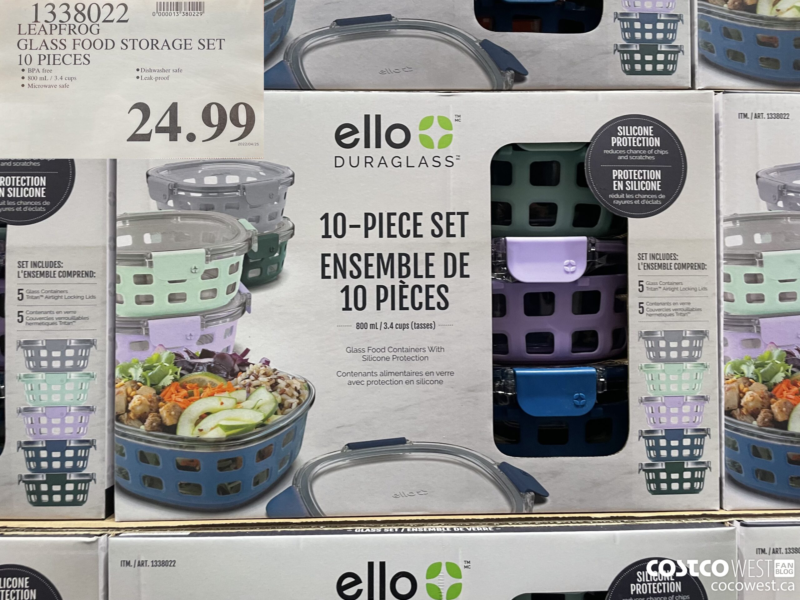 Ello 10pc Plastic Food Storage Container Set with Skid Free Soft Base 10 ct