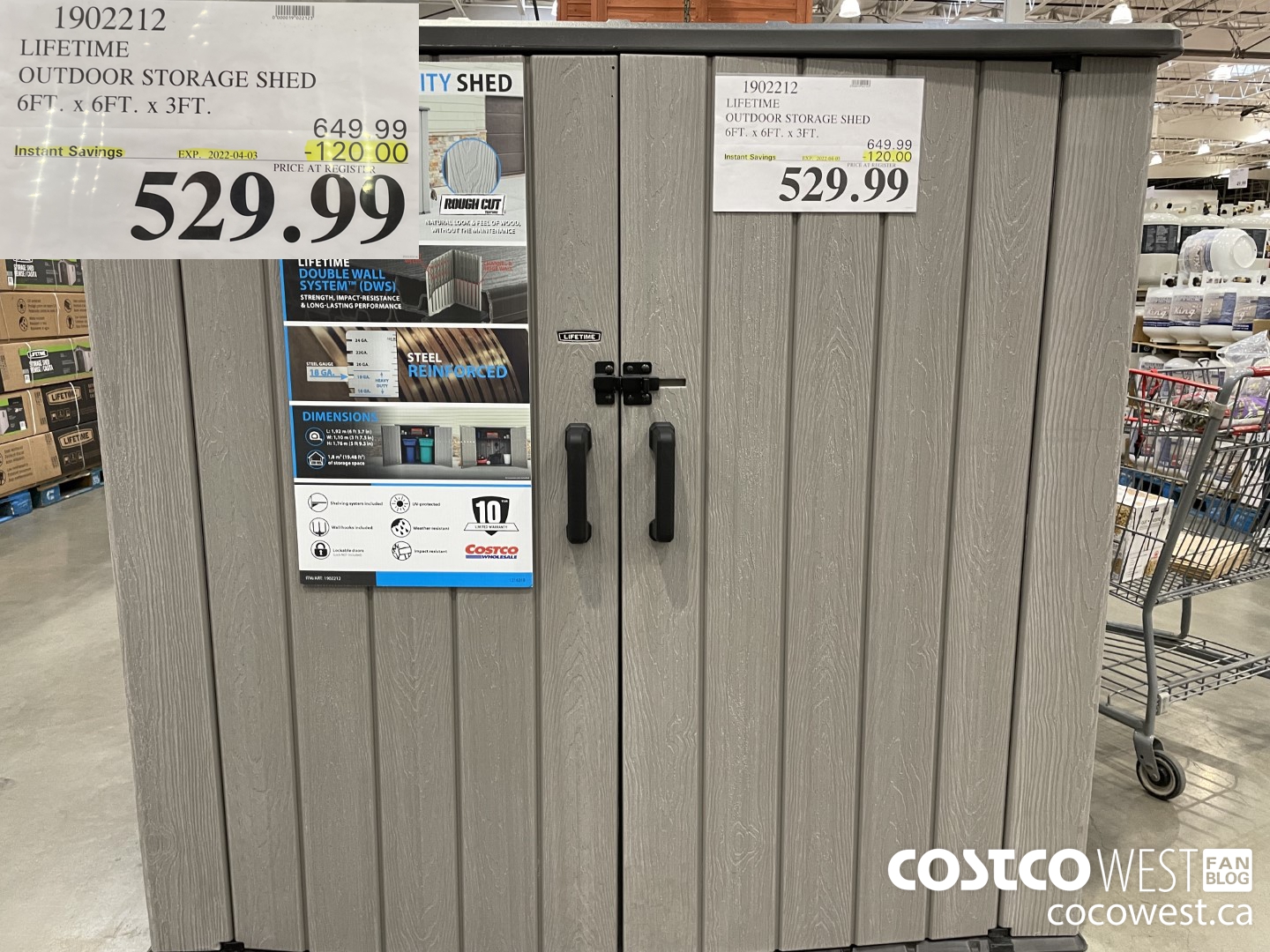 1902212 LIFETIME UTILITY SHED ($120.00 INSTANT SAVINGS EXPIRES ON 2022-04-03) $529.99