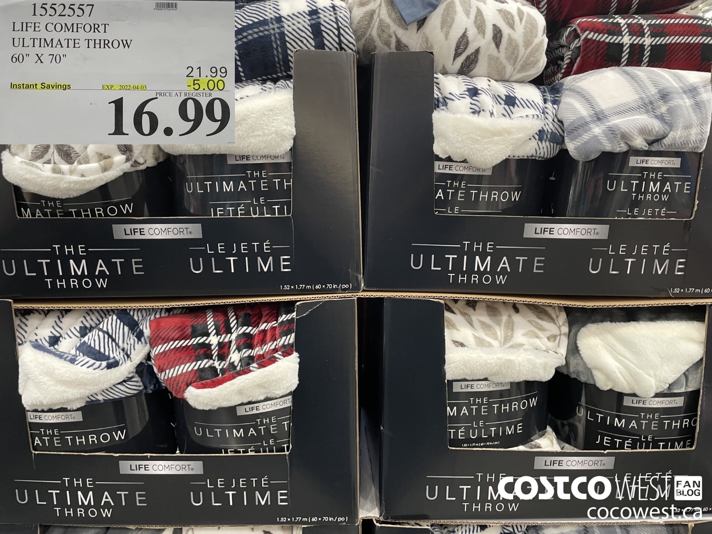 1552557 LIFE COMFORT ULTIMATE THROW 60