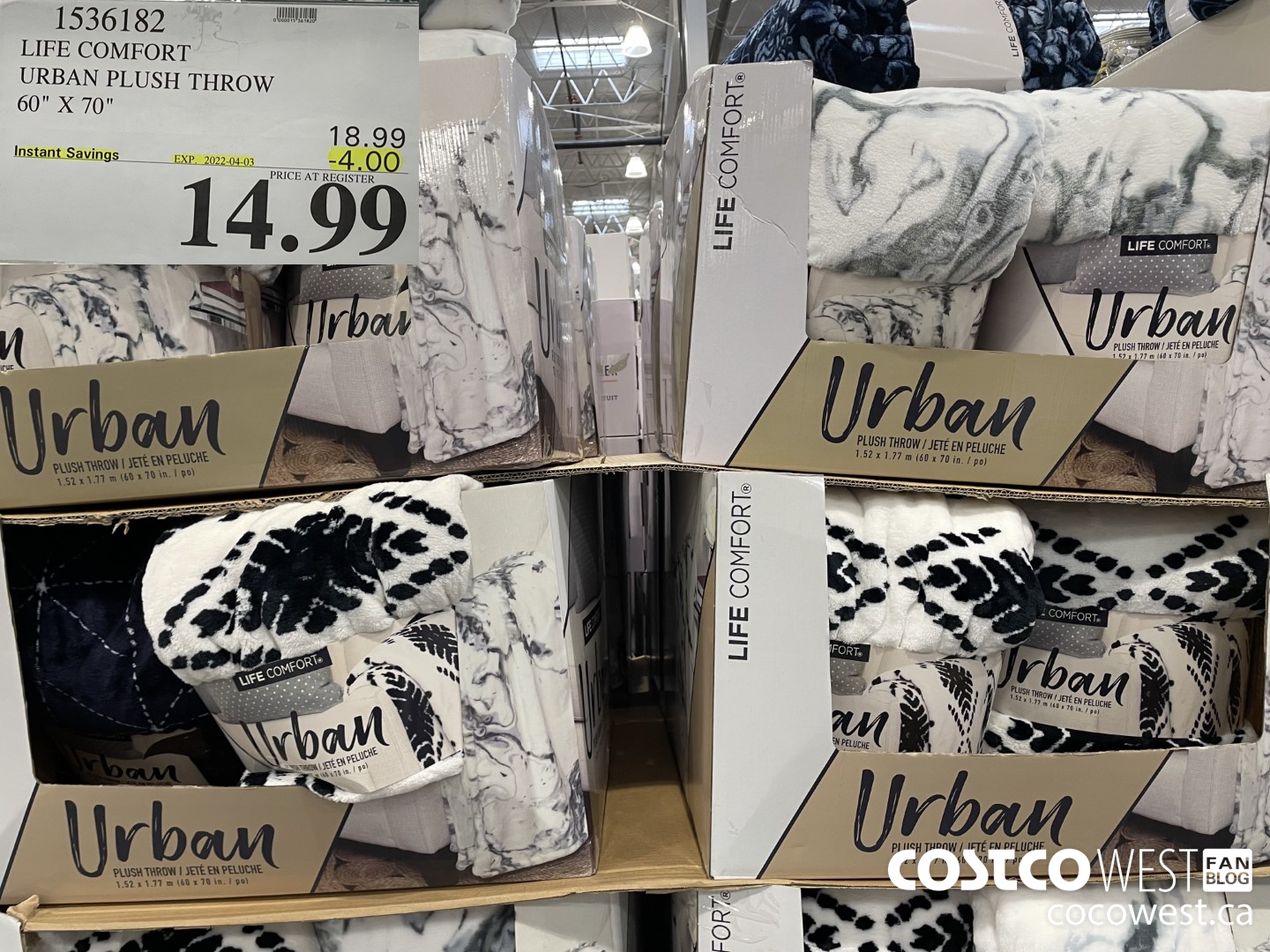 1536182 LIFE COMFORT URBAN PLUSH THROW 60