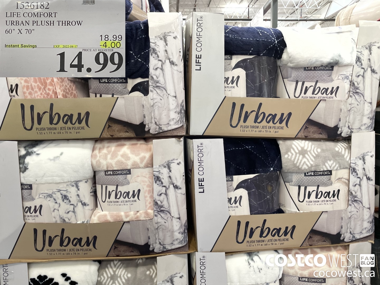 1536182 LIFE COMFORT URBAN PLUSH THROW 60