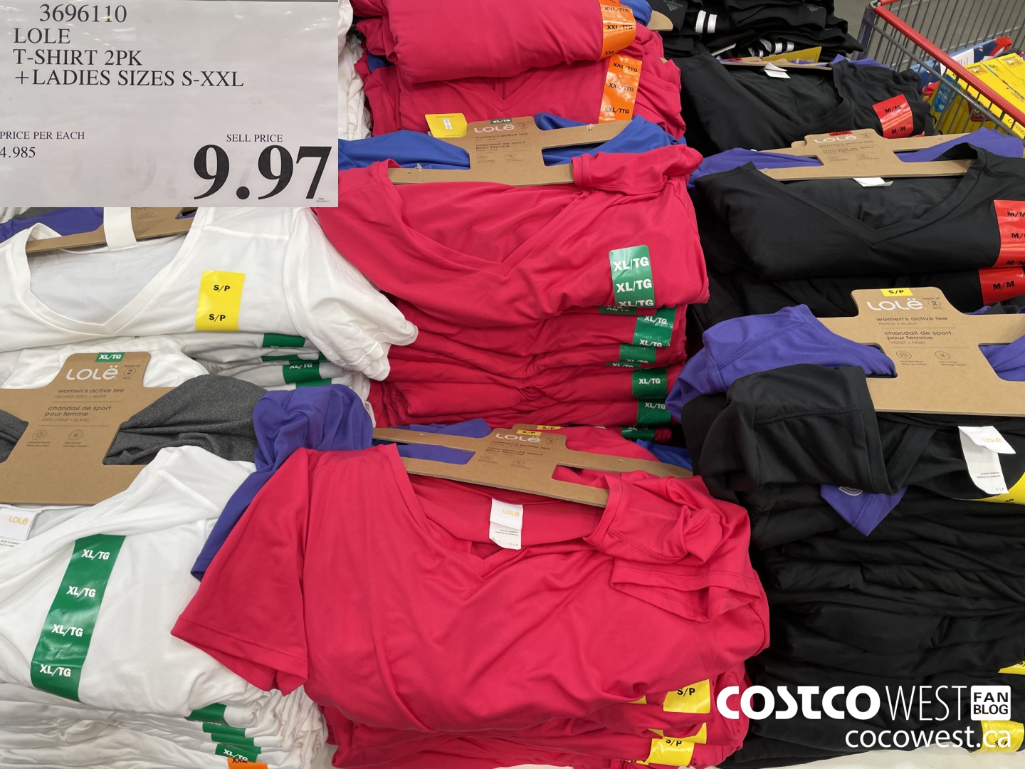 3696110 LOLE T-SHIRT 2PK LADIES SIZES S-XXL  $9.97