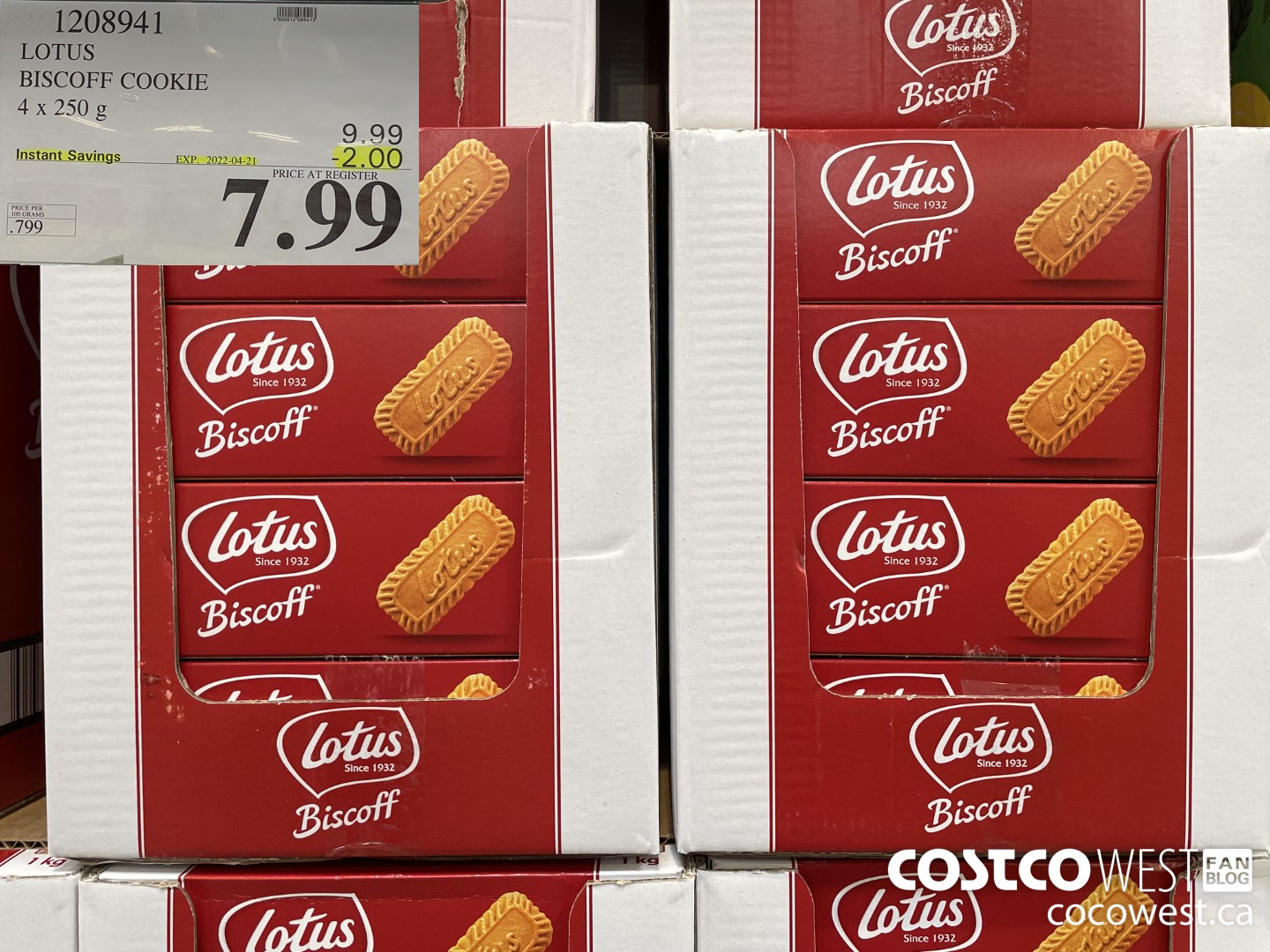 1208941 LOTUS BISCOFF CARAMELISED BISCUIT 4 x 250 g ($2.00 INSTANT SAVINGS EXPIRES ON 2022-04-21) $7.99