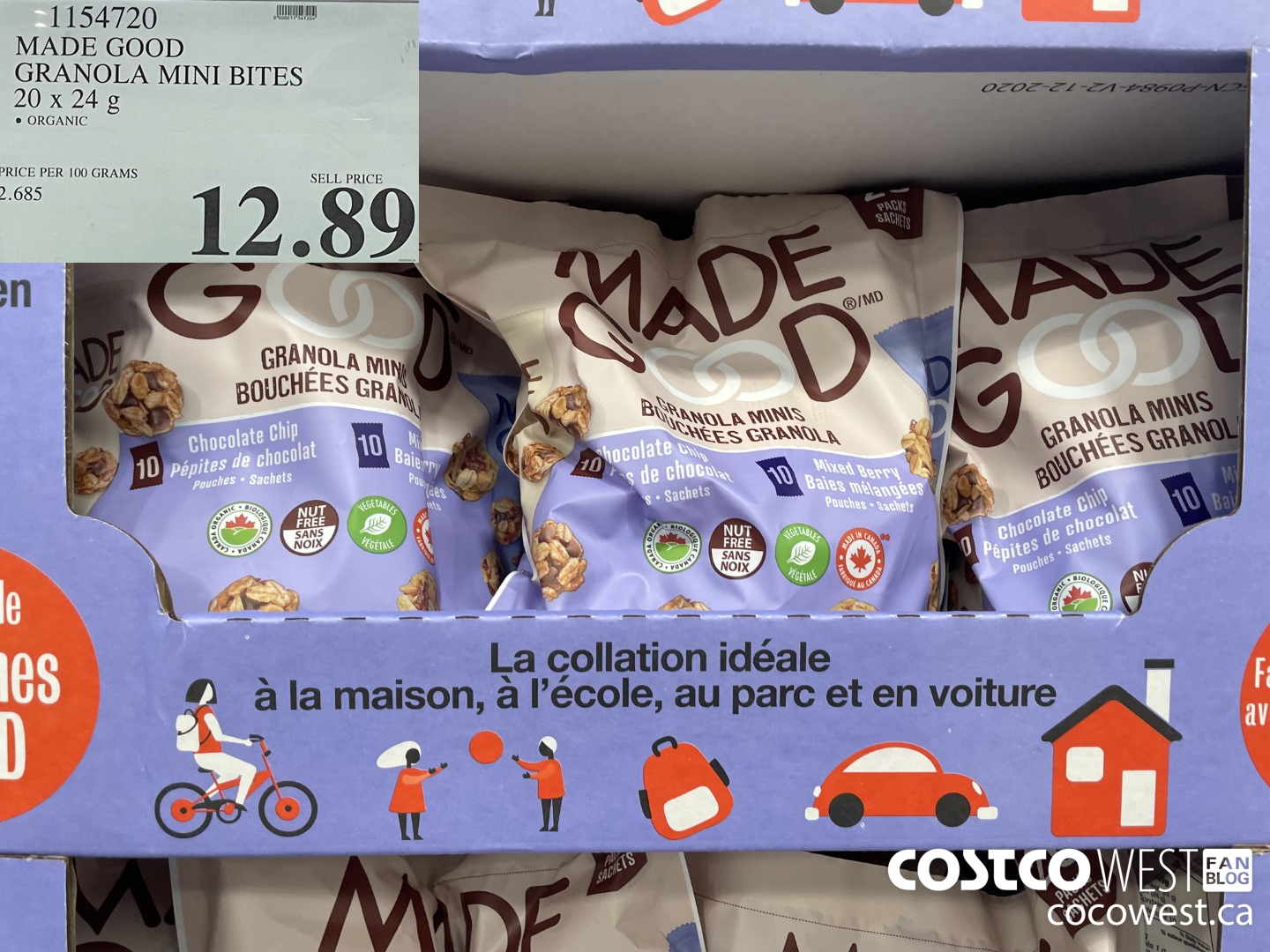 1154720 MADE GOOD GRANOLA MINI BITES 20 x 24 g $12.89