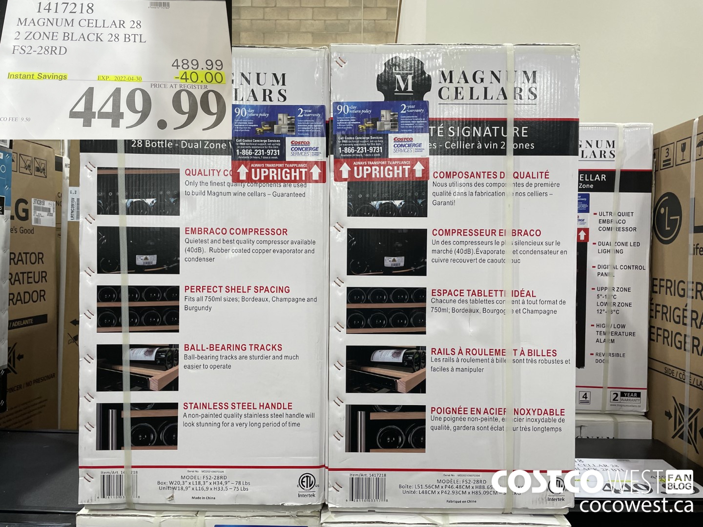 1417218 MAGNUM CELLAR 28 2 ZONE BLACK 28 BTL FS2-28RD  ($40.00 INSTANT SAVINGS EXPIRES ON 2022-04-30) $449.99
