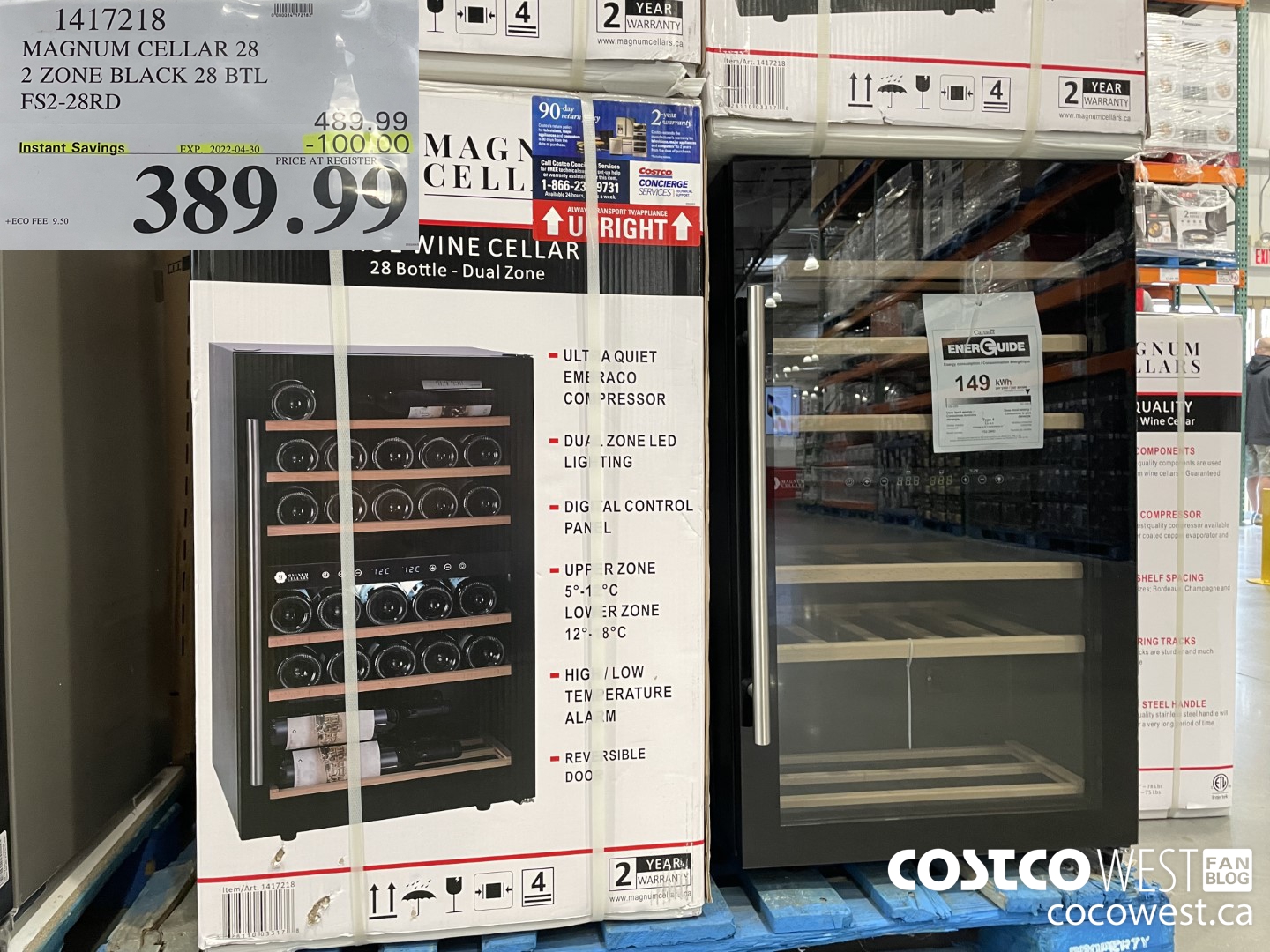 1417218 MAGNUM CELLAR 28 2 ZONE BLACK 28 BTL FS2-28RD  ($100.00 INSTANT SAVINGS EXPIRES ON 2022-04-30) $389.99