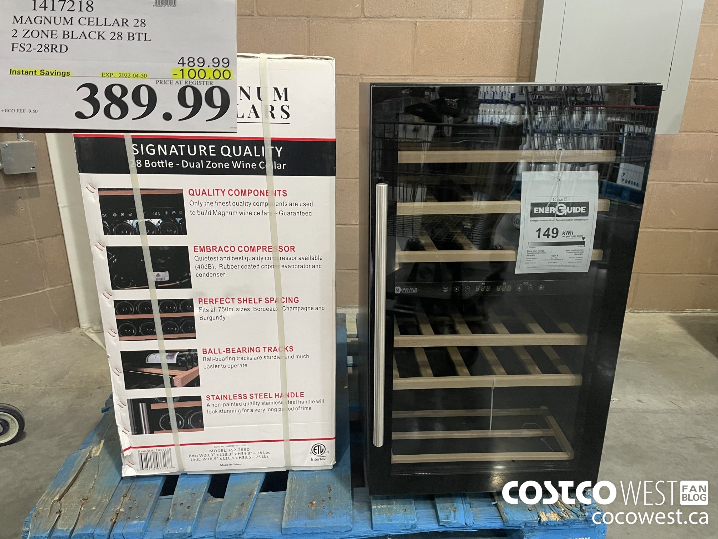 1417218 MAGNUM CELLAR 28 2 ZONE BLACK 28 BTL FS2-28RD  ($100.00 INSTANT SAVINGS EXPIRES ON 2022-04-30) $389.99