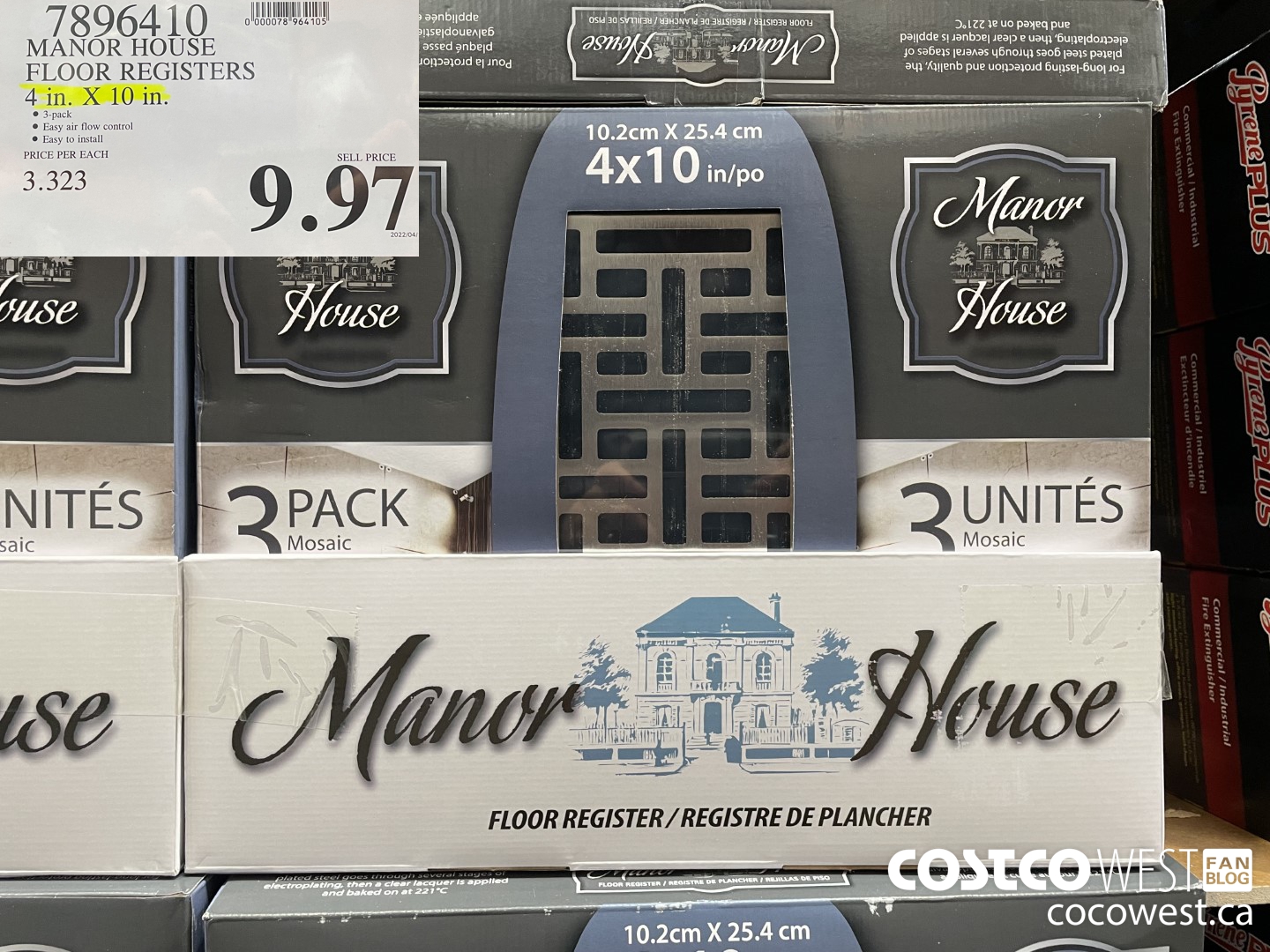 7896410 MANOR HOUSE FLOOR REGISTERS 4 in. X 10 in. $9.97