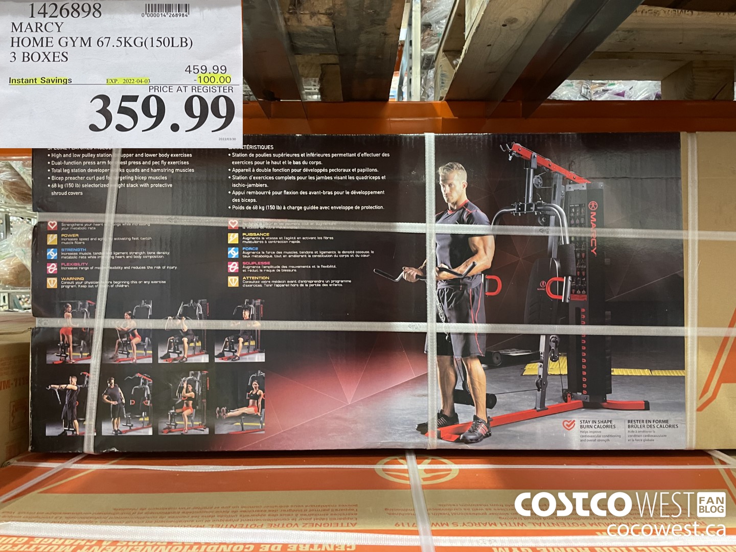 1426898 MARCH HOME GYM 67.5KG(150LB) 3 BOXES ($100.00 INSTANT SAVINGS EXPIRES ON 2022-04-03) $359.99
