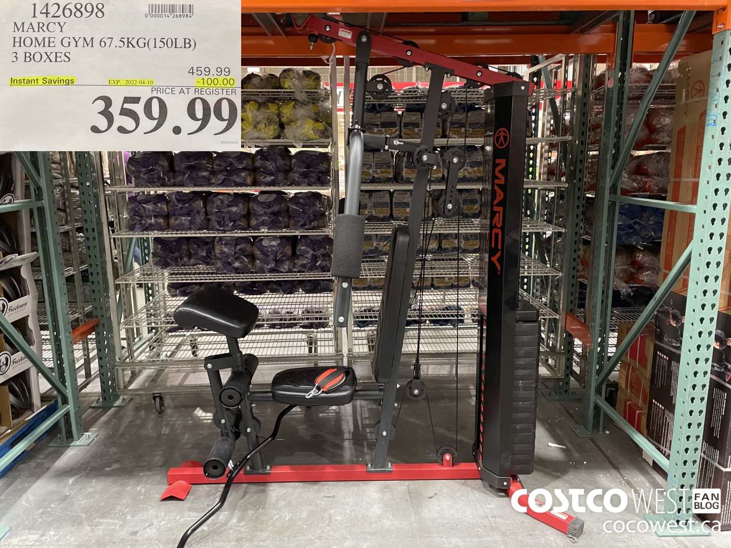 1426898 MARCH HOME GYM 67.5KG(150LB) 3 BOXES ($100.00 INSTANT SAVINGS EXPIRES ON 2022-04-10) $359.99