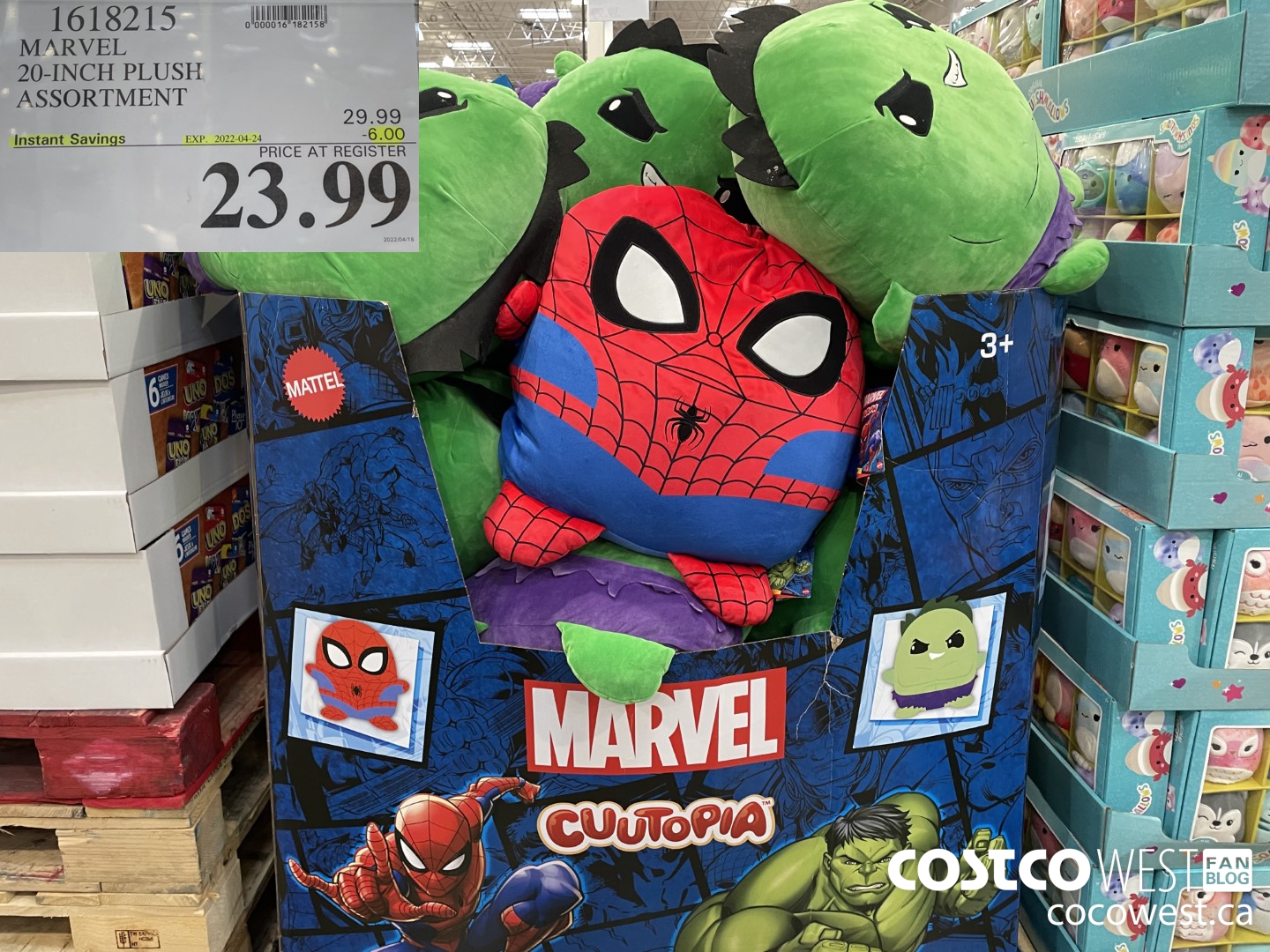 1618215 MARVEL 20-INCH PLUSH ASSORTMENT  ($6.00 INSTANT SAVINGS EXPIRES ON 2022-04-24) $23.99