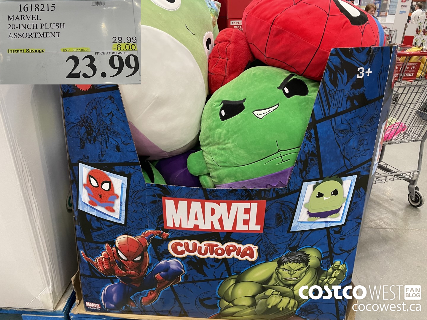1618215 MARVEL 20-INCH PLUSH ASSORTMENT  ($6.00 INSTANT SAVINGS EXPIRES ON 2022-04-24) $23.99