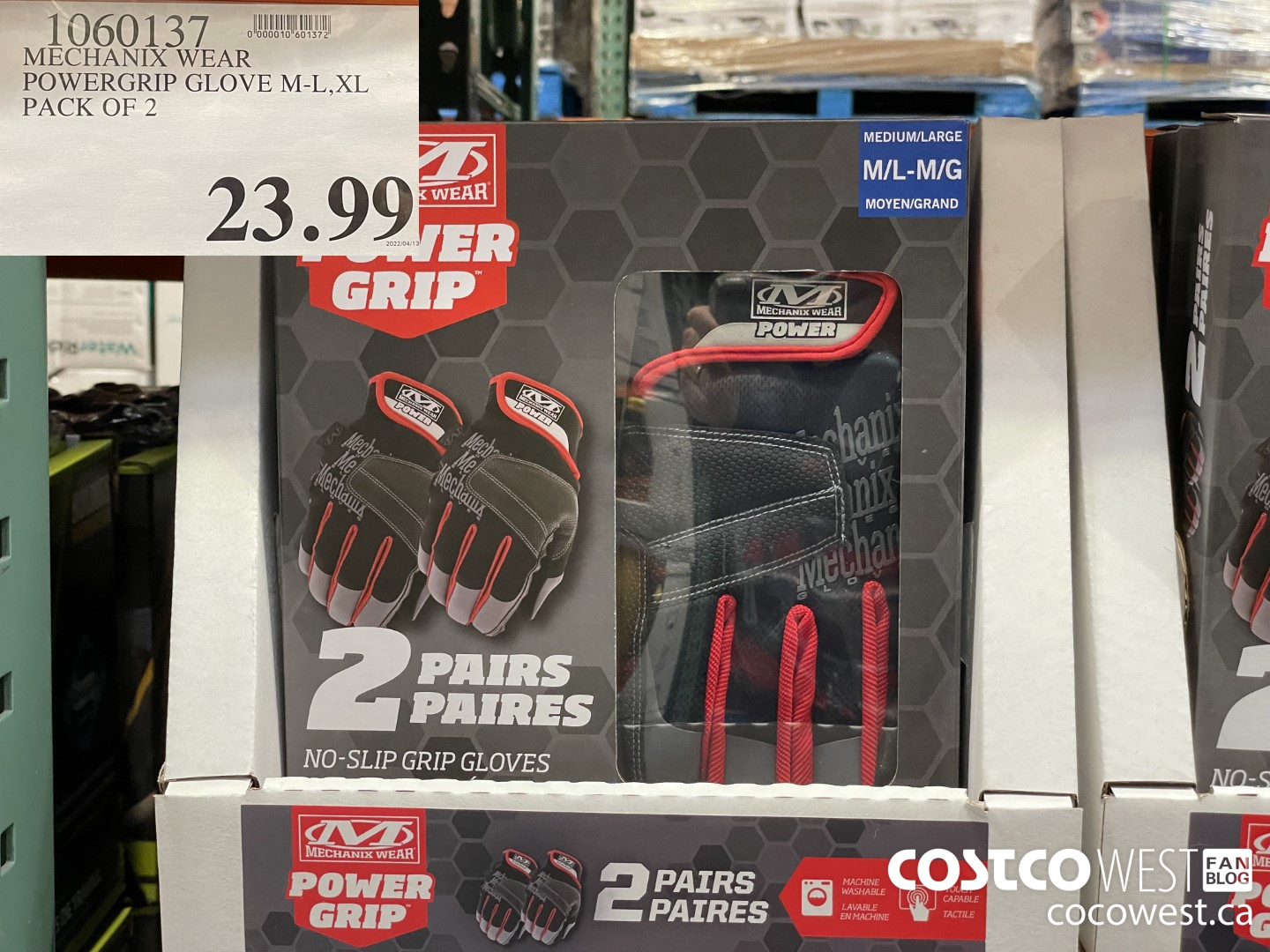 1060137 MECHANIX WEAR POWERGRIP GLOVE M-L, XL PACK OF 2  $23.99