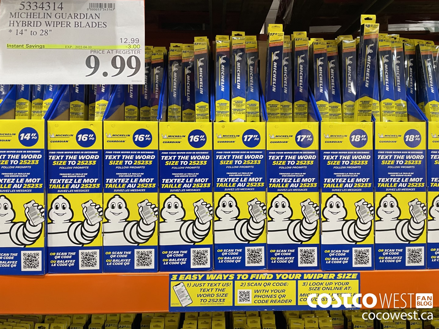 5334314 MICHELIN GUARDIAN HYBRID WIPER BLADES 14 to 280 ($3.00 INSTANT SAVINGS EXPIRES ON 2022-04-10) $9.99