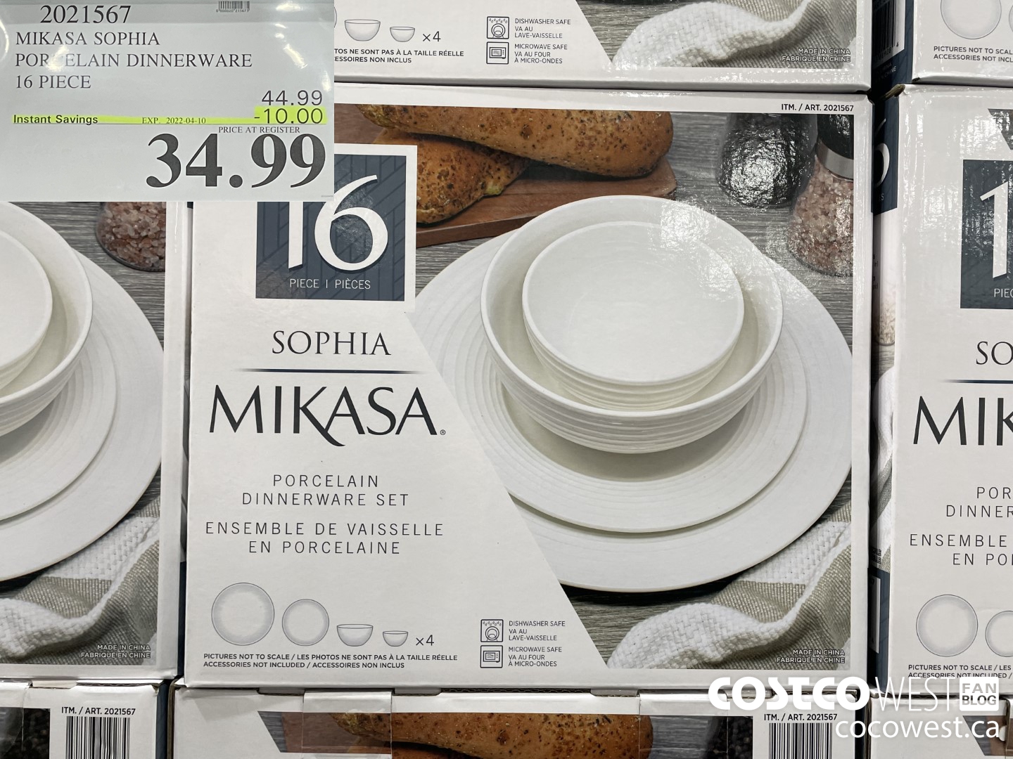 2021567 MIKASA SOPHIA POR ELAIN DINNERWARE 16 PIECE  ($10.00 INSTANT SAVINGS EXPIRES ON 2022-04-10) $34.99