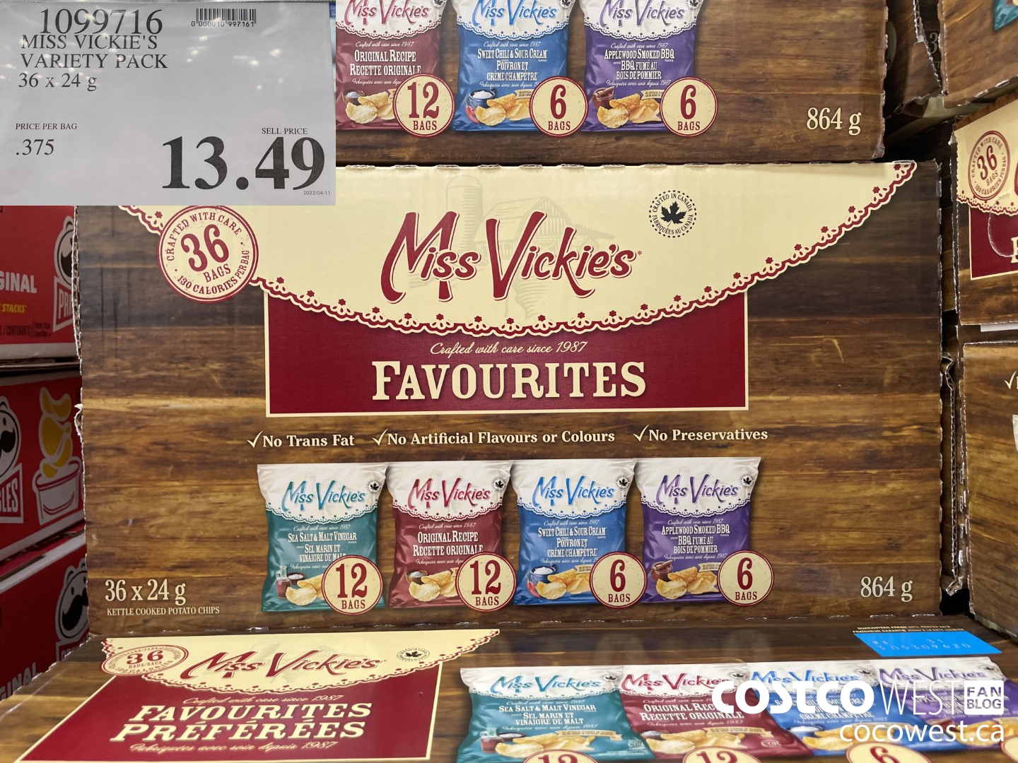 1099716 MISS VICKIE'S VARIETY PACK 36 X 24G $13.49