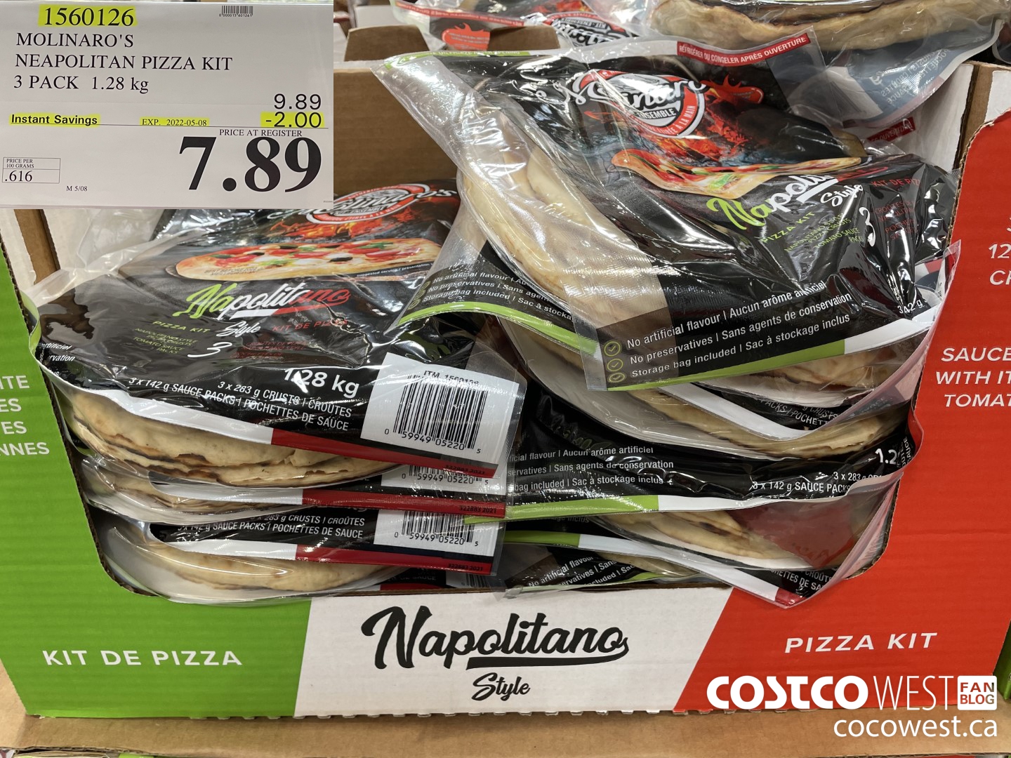1560126 MOLINARO'S NEAPOLITAN PIZZA KIT 3 PACK 1.28 KG ($2.00 INSTANT SAVINGS EXPIRES ON 2022-05-08) $7.89