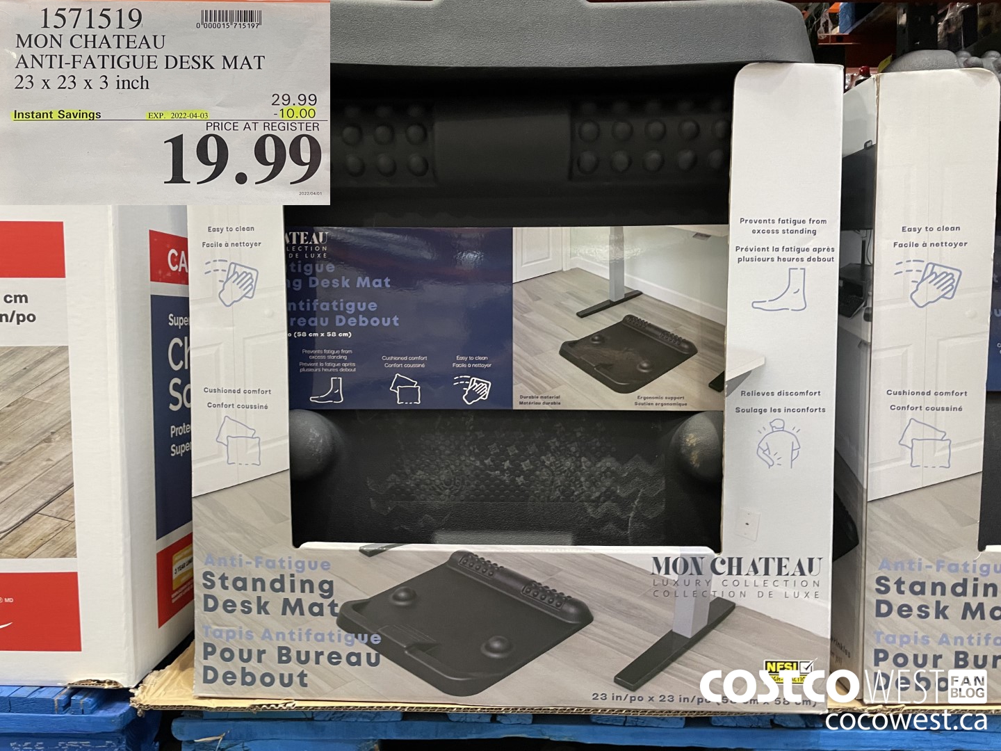 1571519 MON CHATEAU ANTI-FATIGUE DESK MAT 23 x 23 x 3 inch ($10.00 INSTANT SAVINGS EXPIRES ON 2022-04-03) $19.99