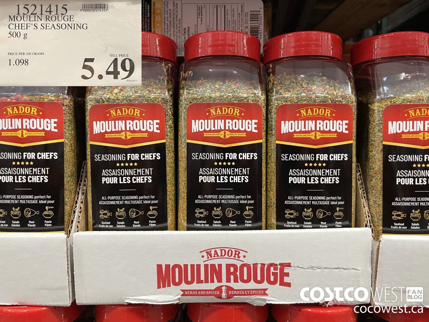 1521415 MOULIN ROUGE CHEF'S SEASONING 500 g $5.49
