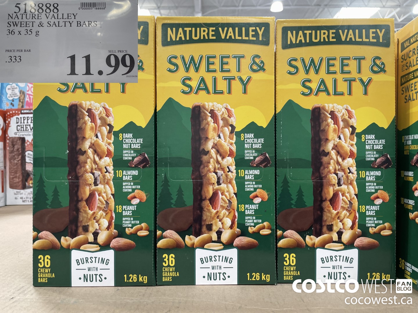 518888 NATURE VALLEY SWEET & SALTY BARS 36 X 35 G $11.99