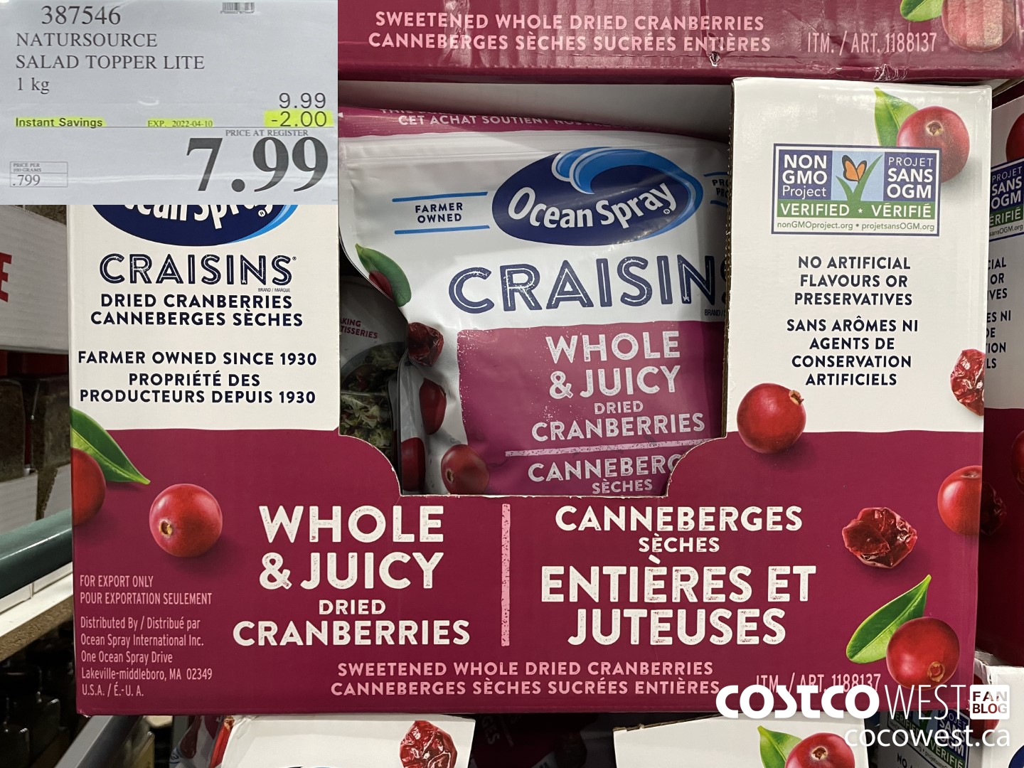 387546 NATURSOURCE SALAD TOPPER LITE 1 kg ($2.00 INSTANT SAVINGS EXPIRES ON 2022-04-10) $7.99