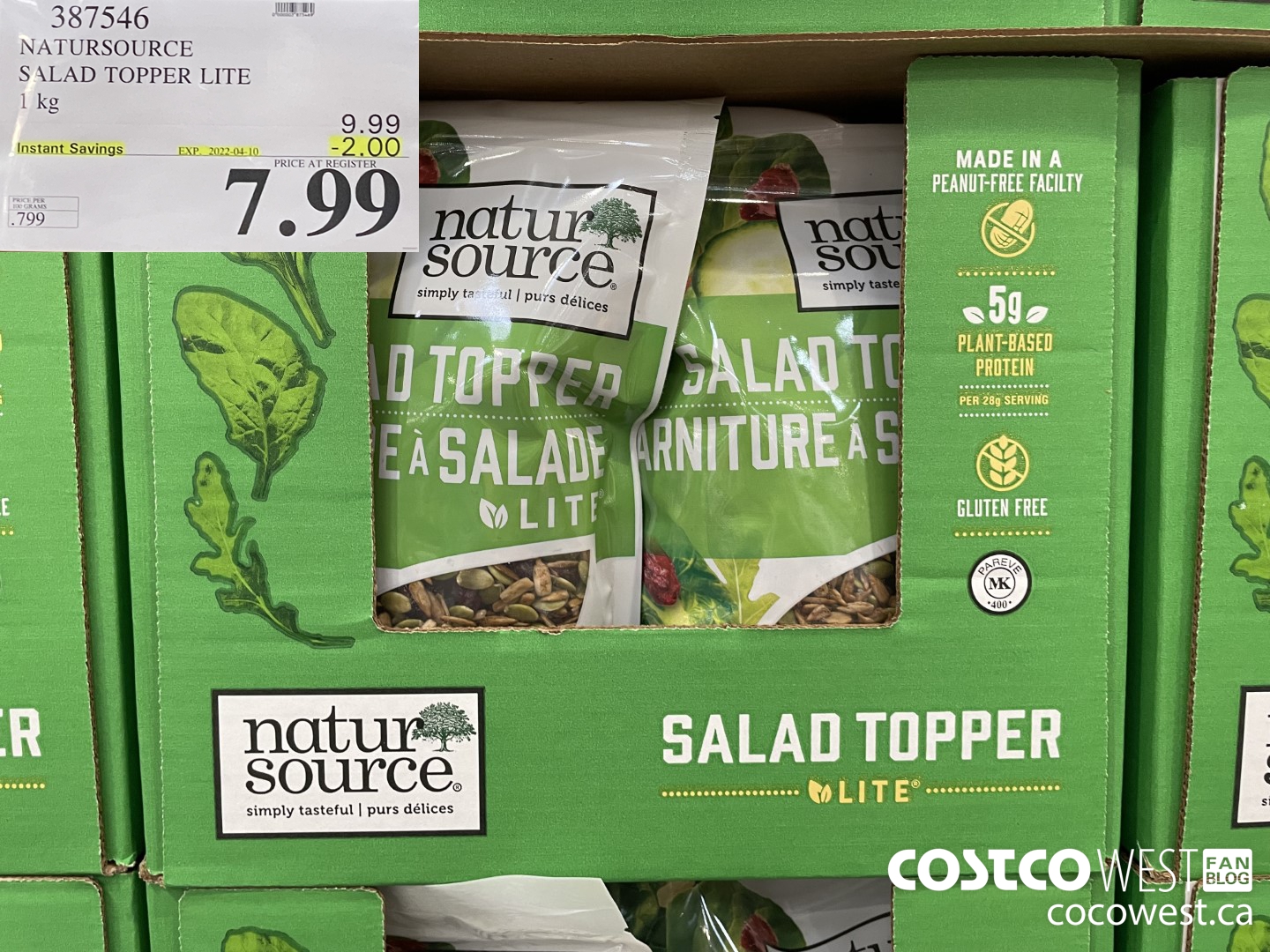 387546 NATURSOURCE SALAD TOPPER LITE 1 kg ($2.00 INSTANT SAVINGS EXPIRES ON 2022-04-10) $7.99