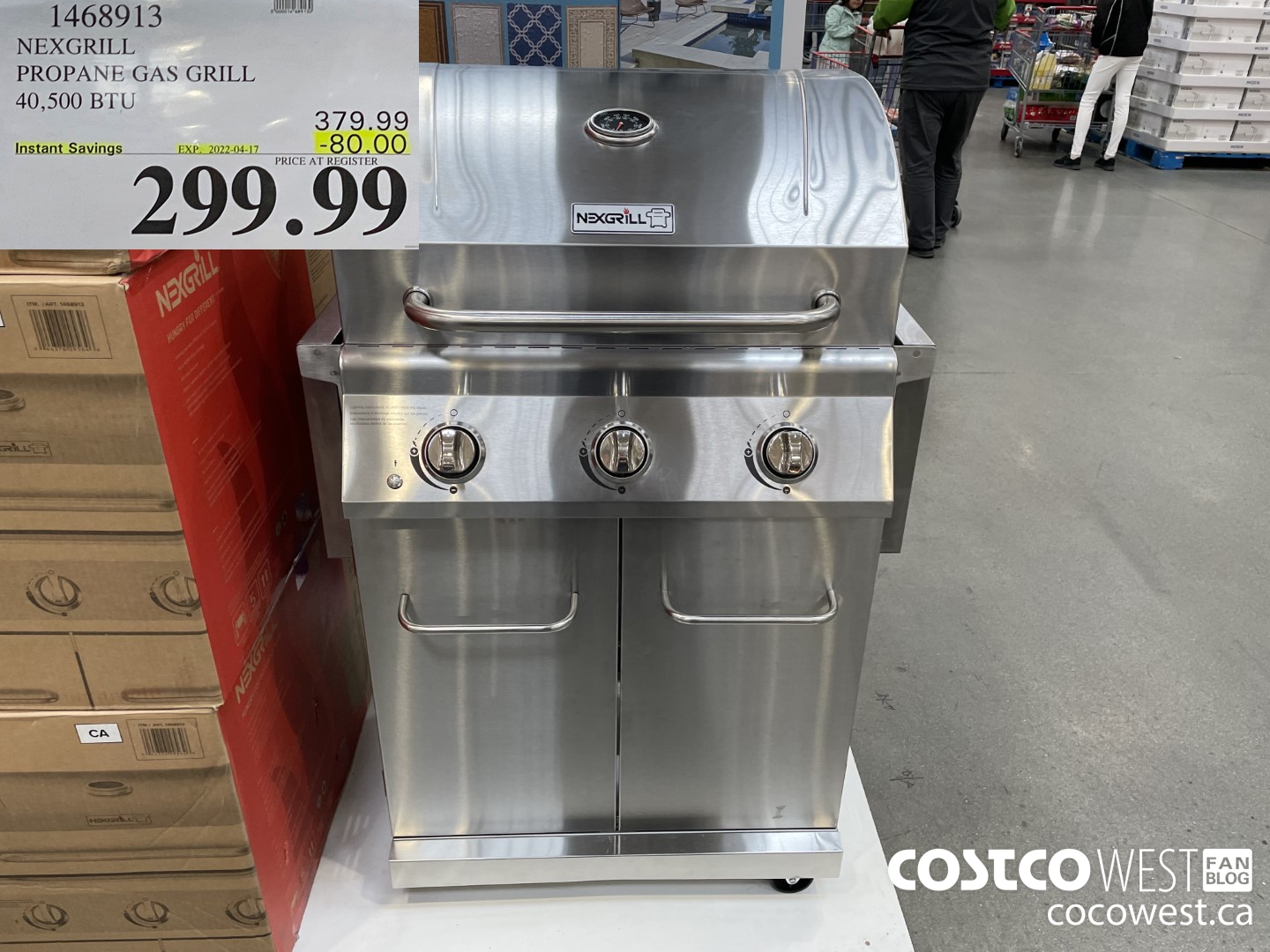 1468913 NEXGRILL PROPANE GAS GRILL 40,500 BTU ($80.00 INSTANT SAVINGS EXPIRES ON 2022-04-17) $299.99