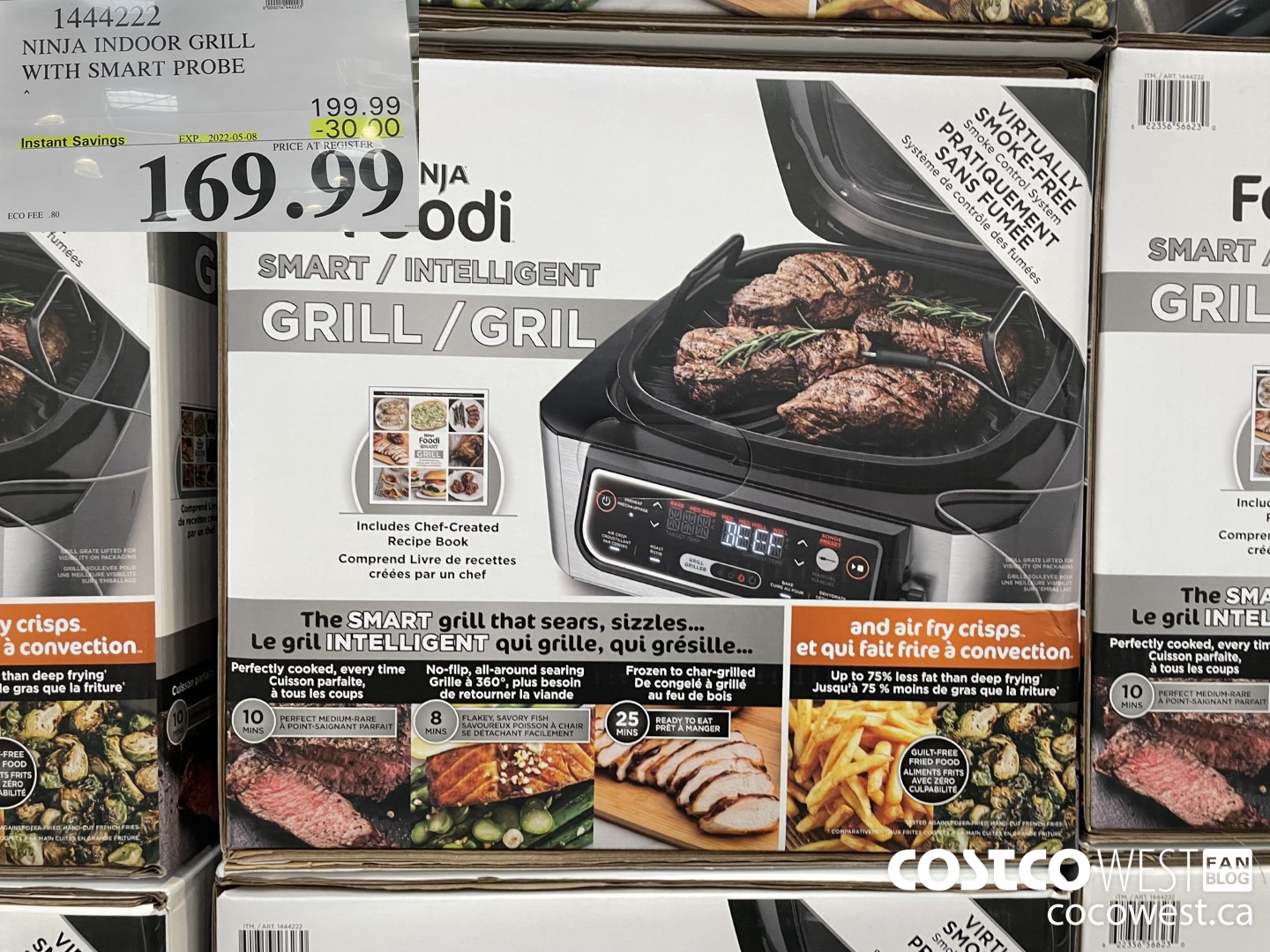 1444222 NINJA INDOOR GRILL WITH SMART PROBE ($30.00 INSTANT SAVINGS EXPIRES ON 2022-05-08) $169.99