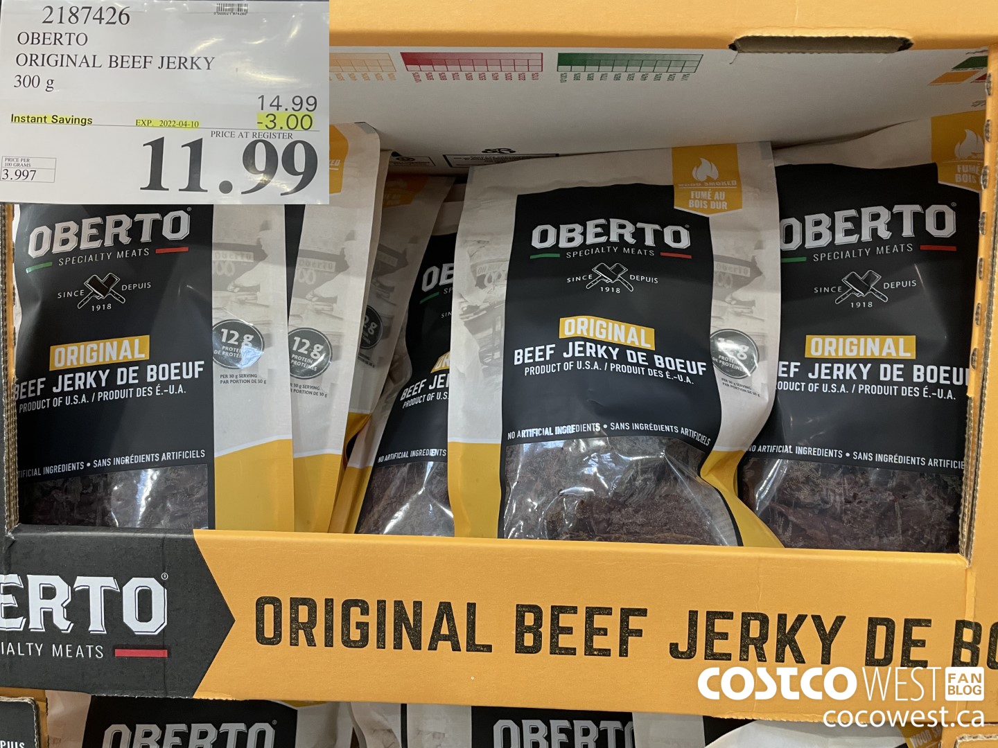 2187426 OBERTO ORIGINAL FLAVOUR 300 G ($3.00 INSTANT SAVINGS EXPIRES ON 2022-04-10) $11.99