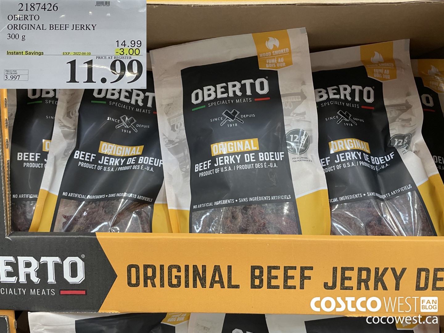 2187426 OBERTO ORIGINAL FLAVOUR 300 G ($3.00 INSTANT SAVINGS EXPIRES ON 2022-04-10) $11.99