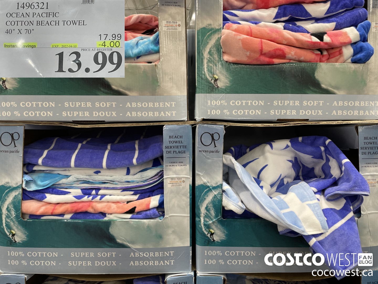 1496321 OCEAN PACIFIC COTTON BEACH TOWEL 40