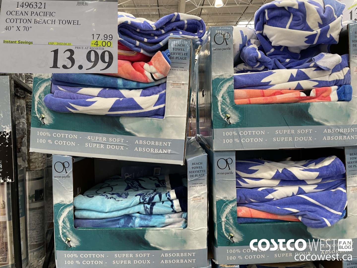 1496321 OCEAN PACIFIC COTTON BEACH TOWEL 40