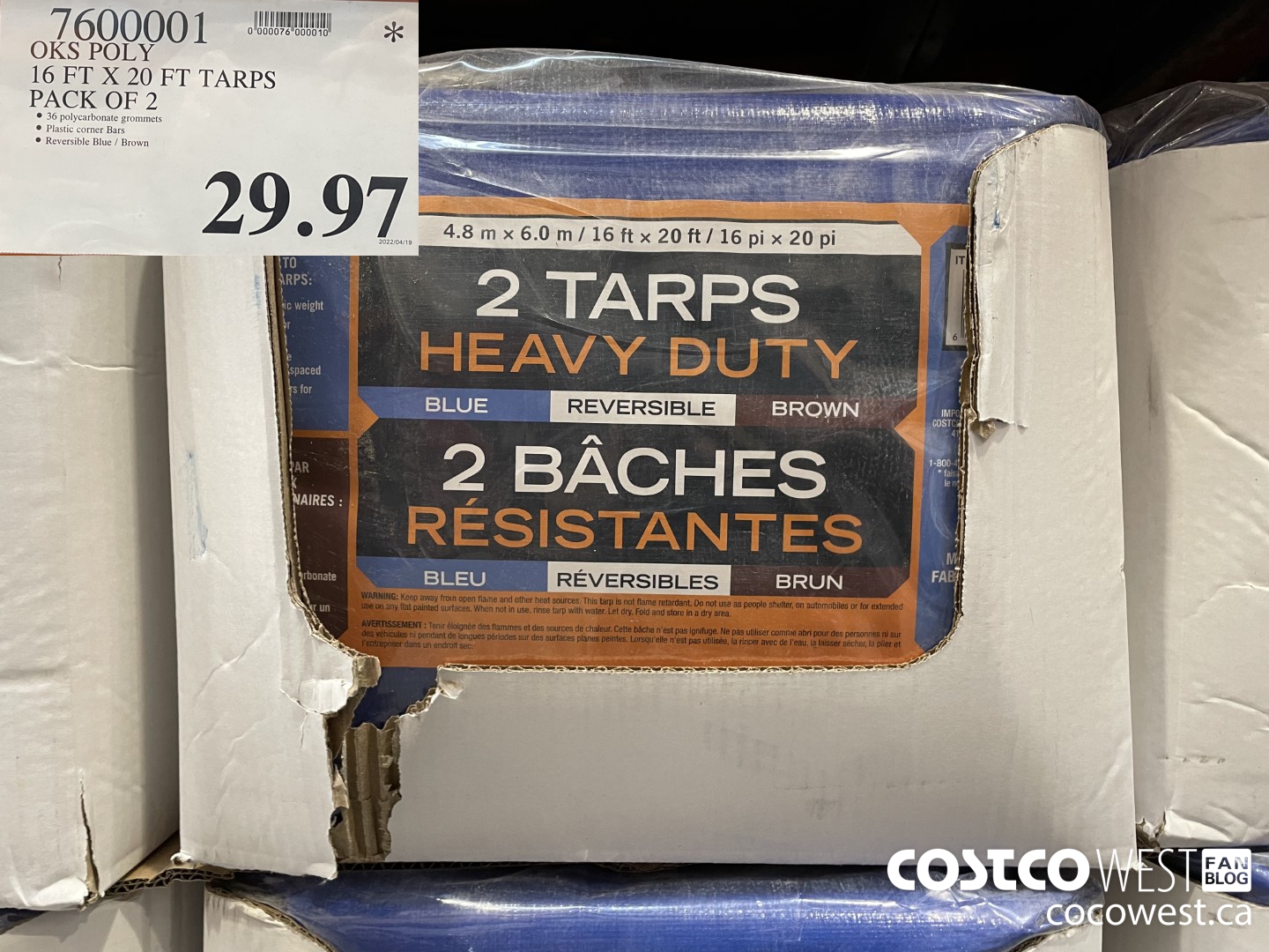 7600001 OKS POLY 16 FT X 20 FT TARPS PACK OF 2 $29.97