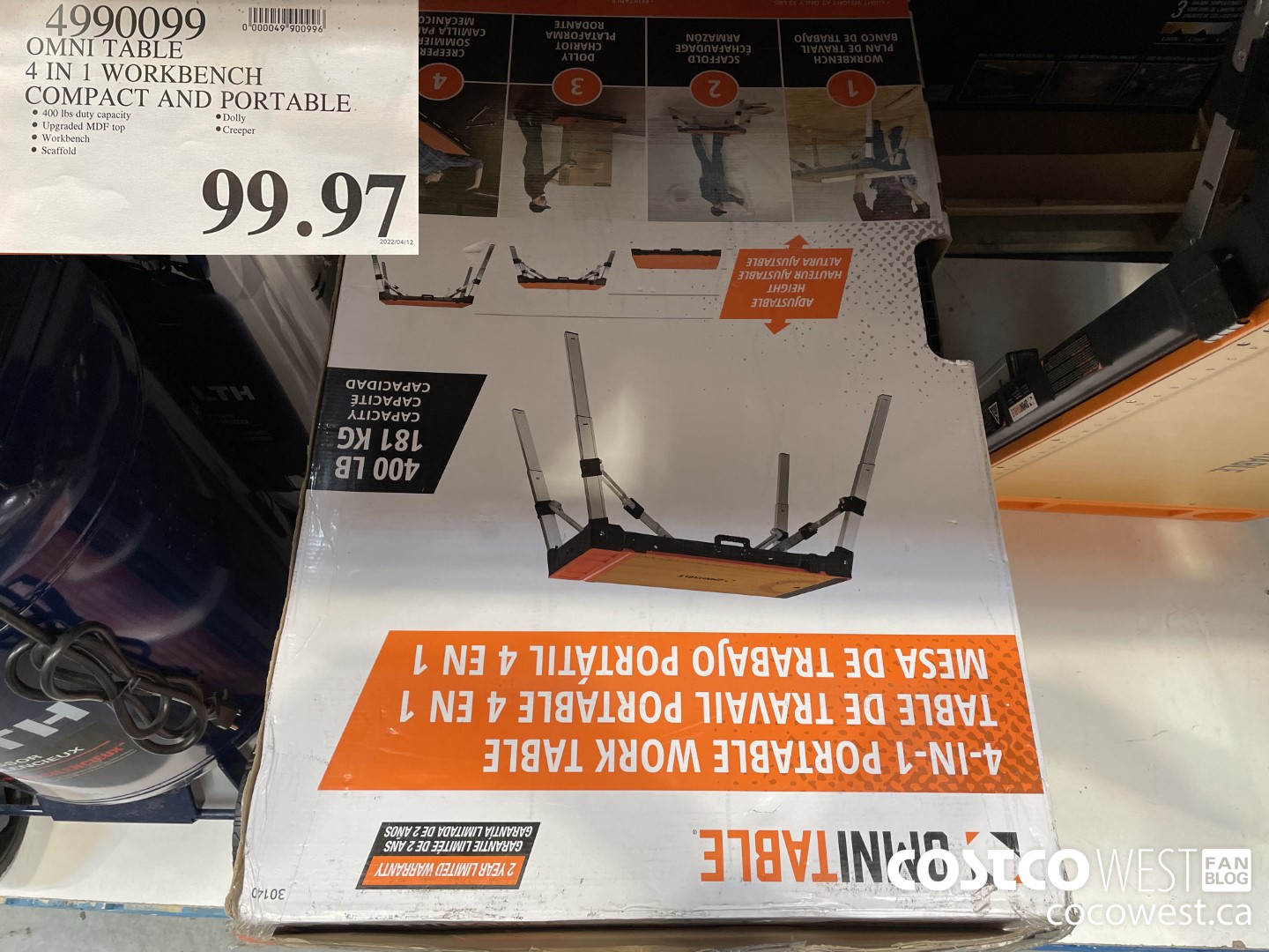 4990099 OMNI TABLE 4 IN 1 WORKBENCH COMPACT AND PORTABLE $99.97