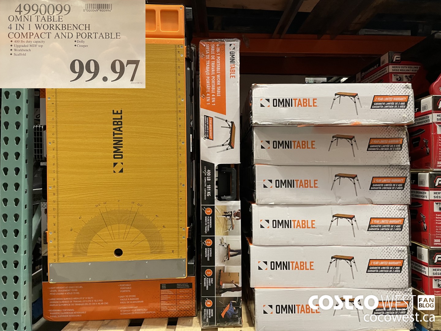 4990099 OMNI TABLE 4 IN 1 WORKBENCH COMPACT AND PORTABLE $99.97