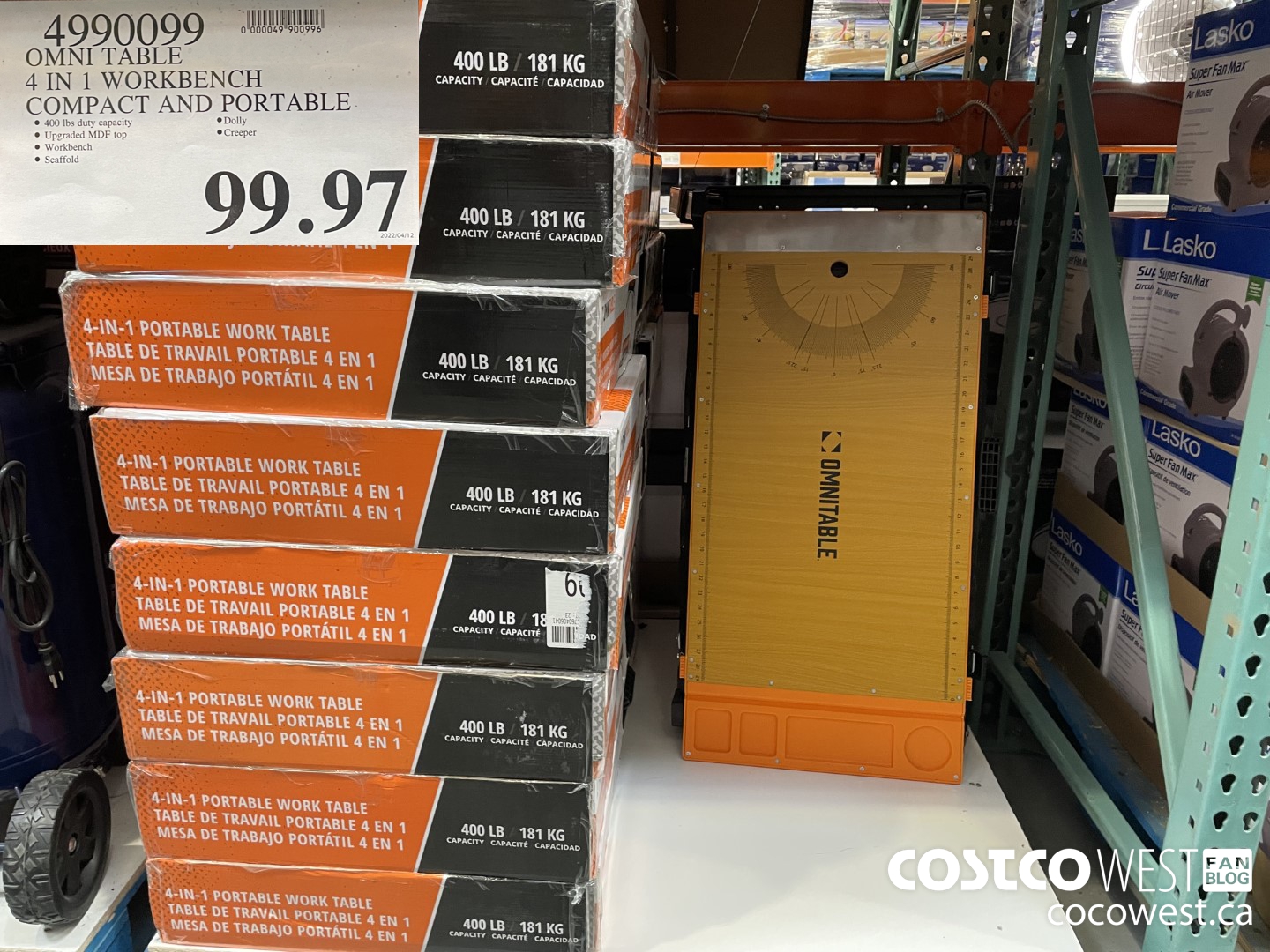 4990099 OMNI TABLE 4 IN 1 WORKBENCH COMPACT AND PORTABLE $99.97